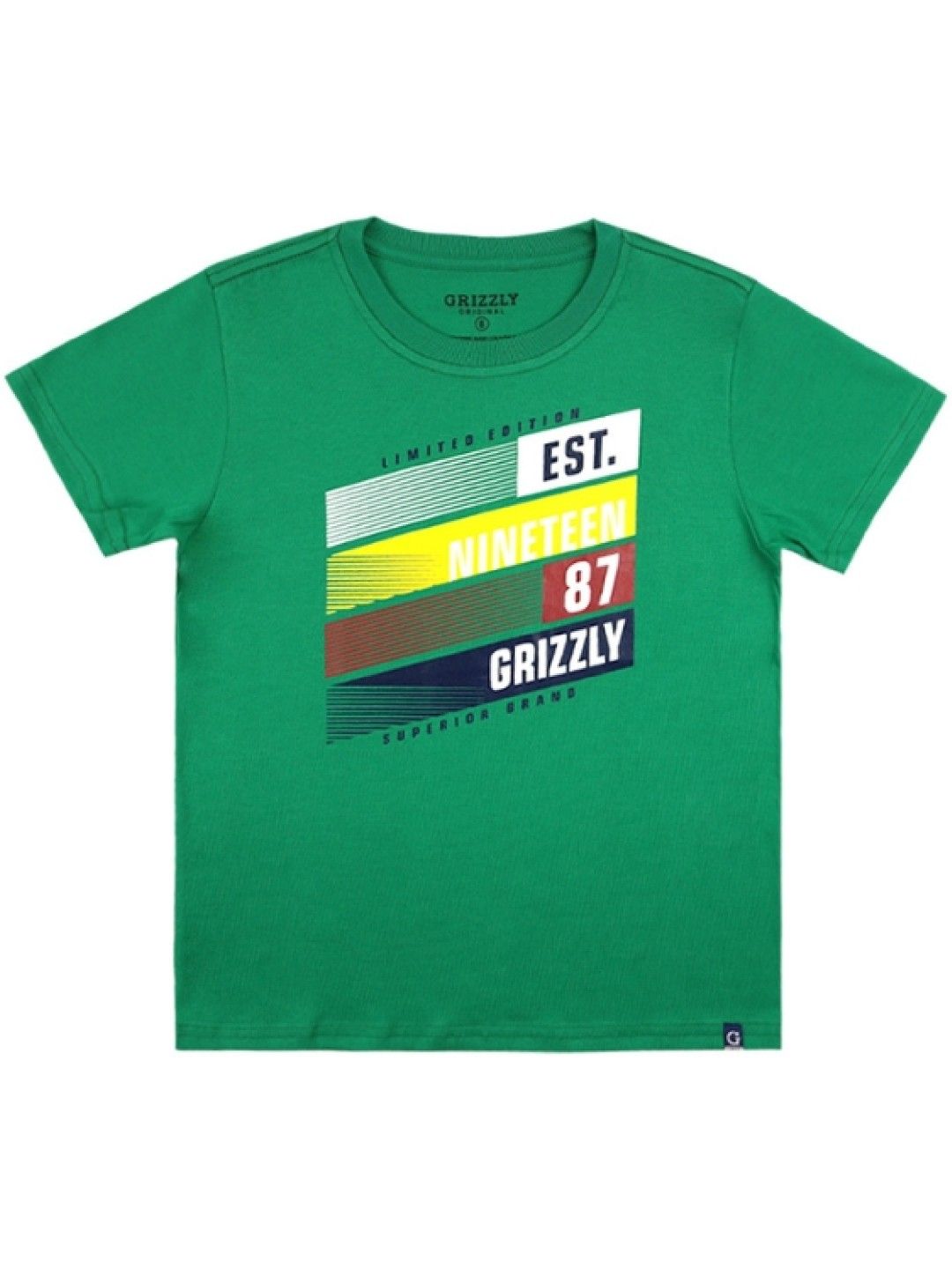 Grizzly Boys Short Sleeve Round Neck Shirt with Graphic Print