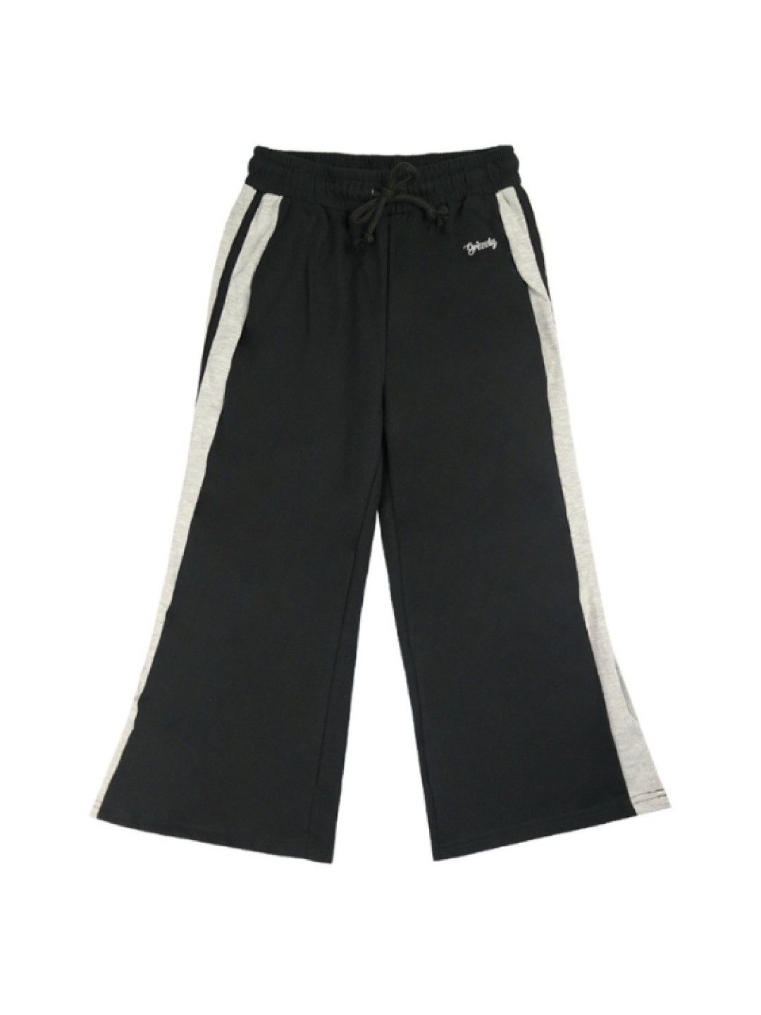 Grizzly Girls Wide Leg Terry Pants (Black- Image 1)