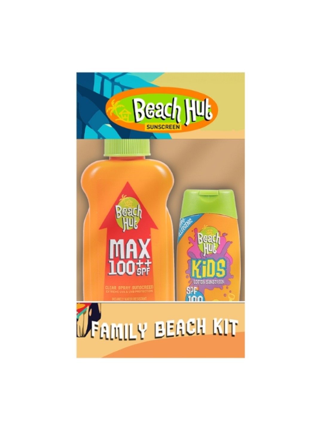 Beach Hut Family Beach Kit with MAX SPF 100 Clear Sunscreen Spray and Kids SPF 100 Lotion (No Color- Image 2)