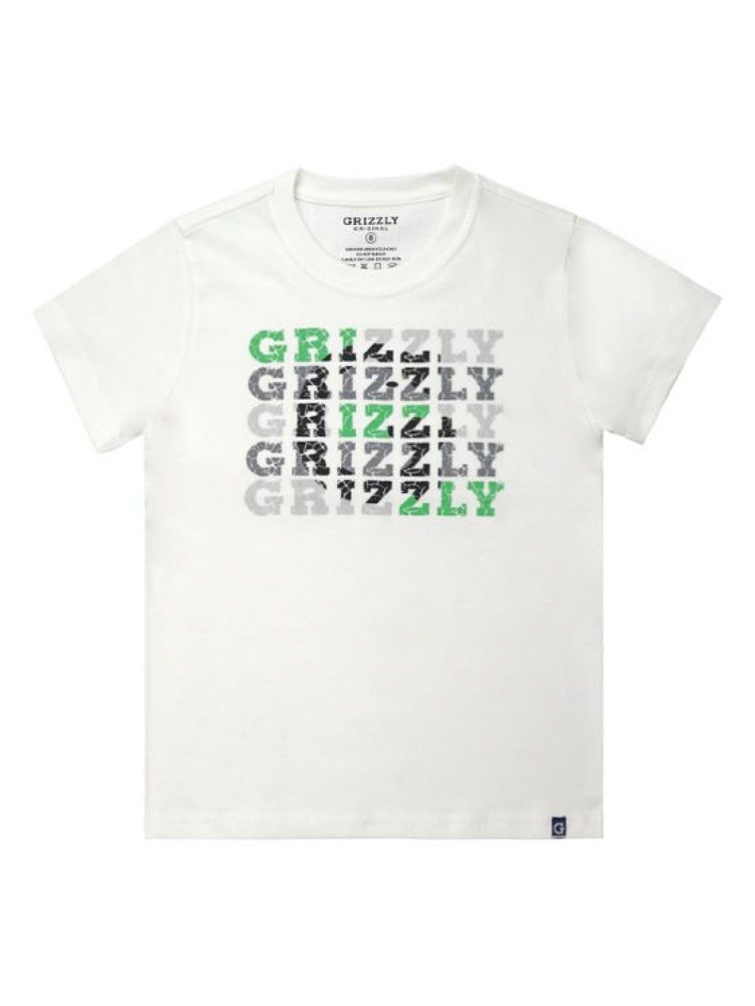 Grizzly Boys Short Sleeve Round Neck with Special Print (White- Image 1)