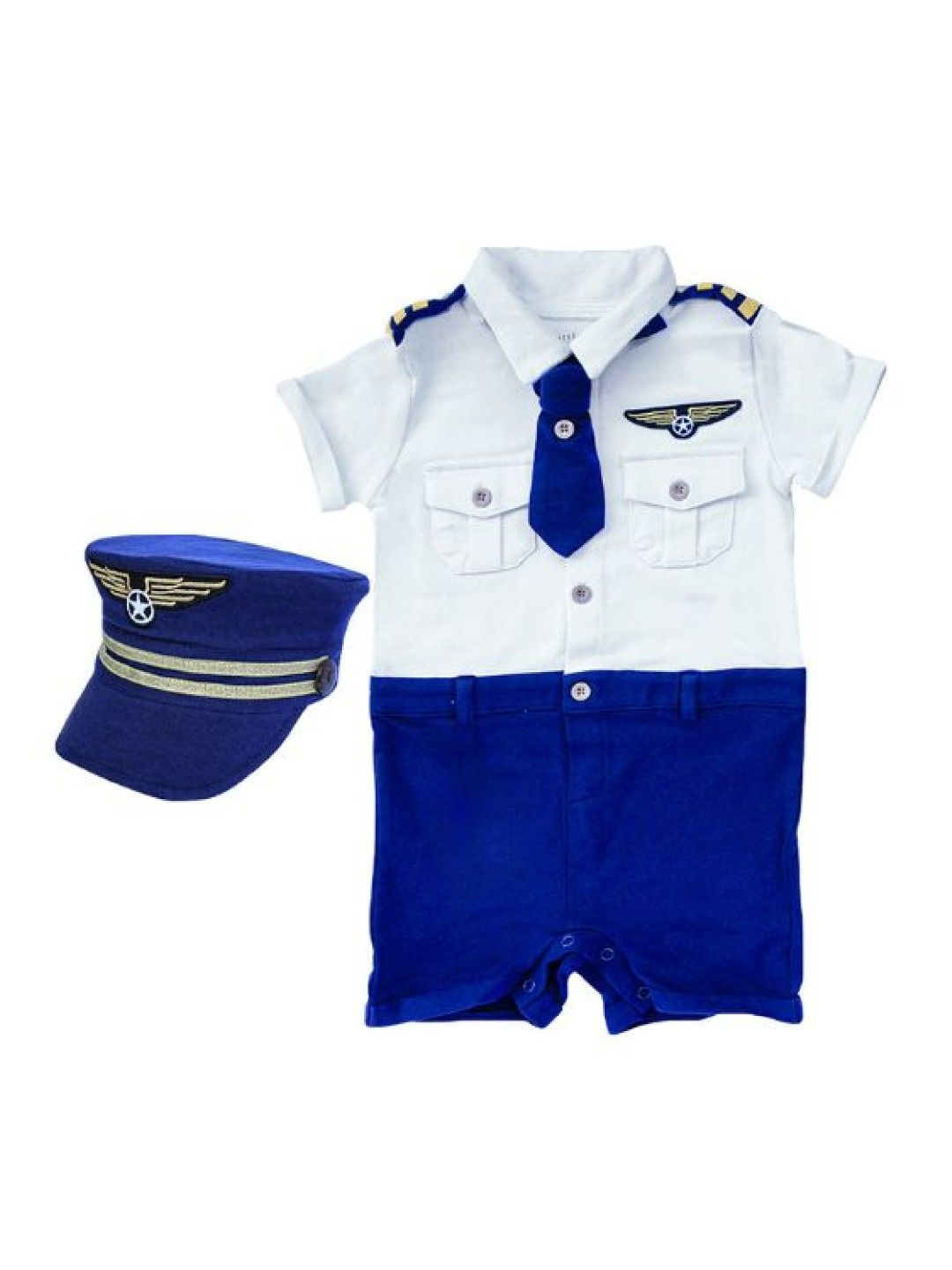 Little Crew Pilot Captain Romper with Hat