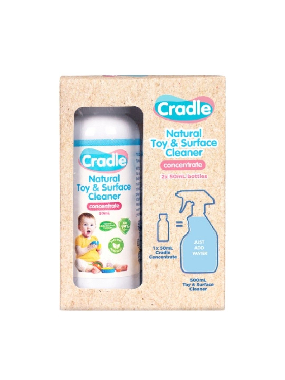 Cradle Natural Toy & Surface Cleaner Concentrate 2 x (50ml)