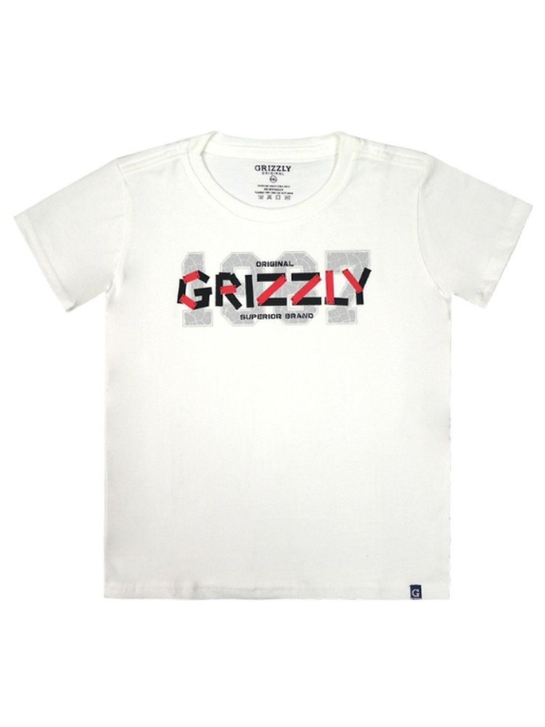 Grizzly Boys Round Neck Shortsleeve Tee with Special Print (White- Image 1)