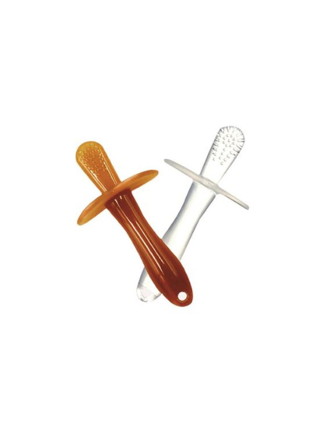 BabyPro Soft Silicone Nano Teether Infant Teething Toys Molar Set for Babies (Nano Brown and Clear- Image 1)