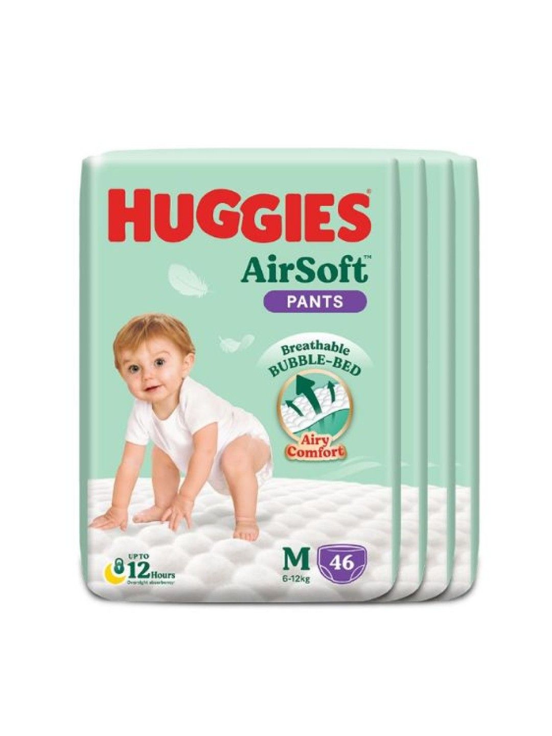 Huggies AirSoft Diaper Pants Medium - 46 pcs x 4 packs (184 pcs) (No Color- Image 1)