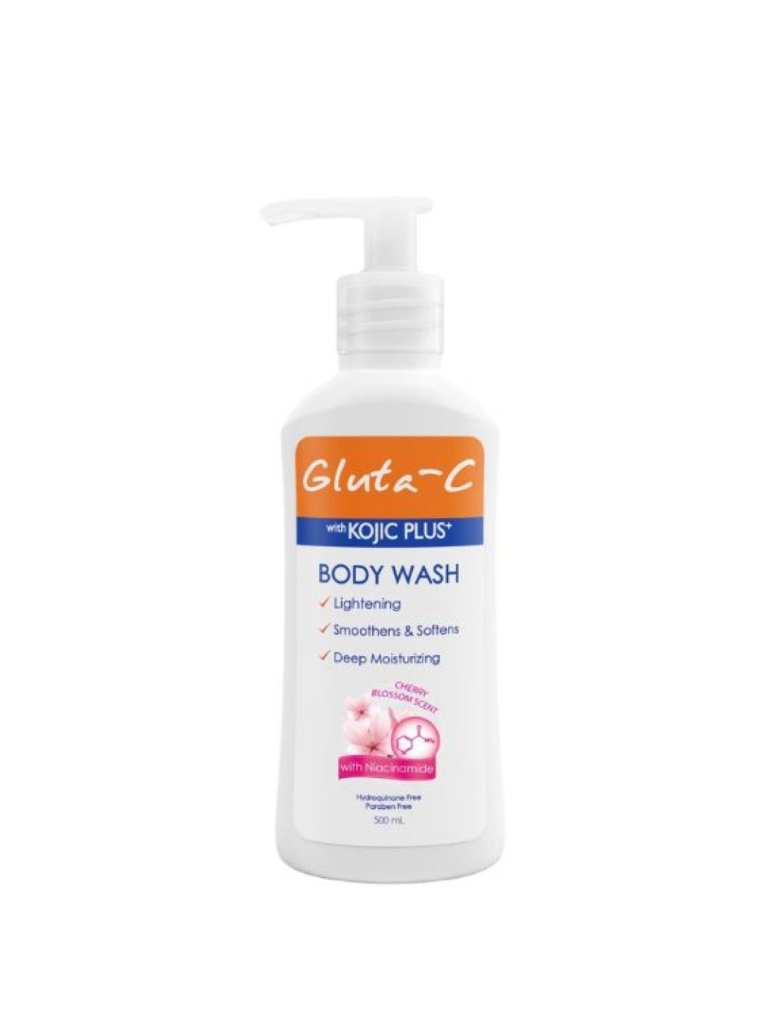 Gluta-C Kojic Plus+ Body Wash with Cherry Blossom Scent (500ml) (No Color- Image 1)