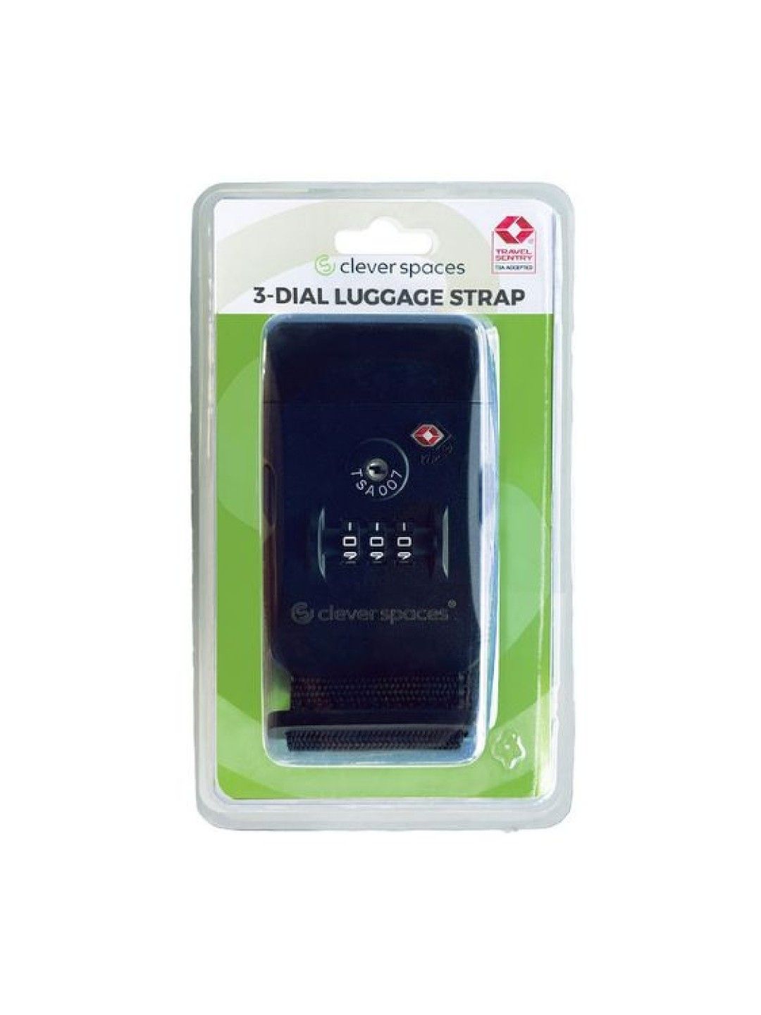 Clever Spaces 3-Dial Combo Lock Luggage Strap