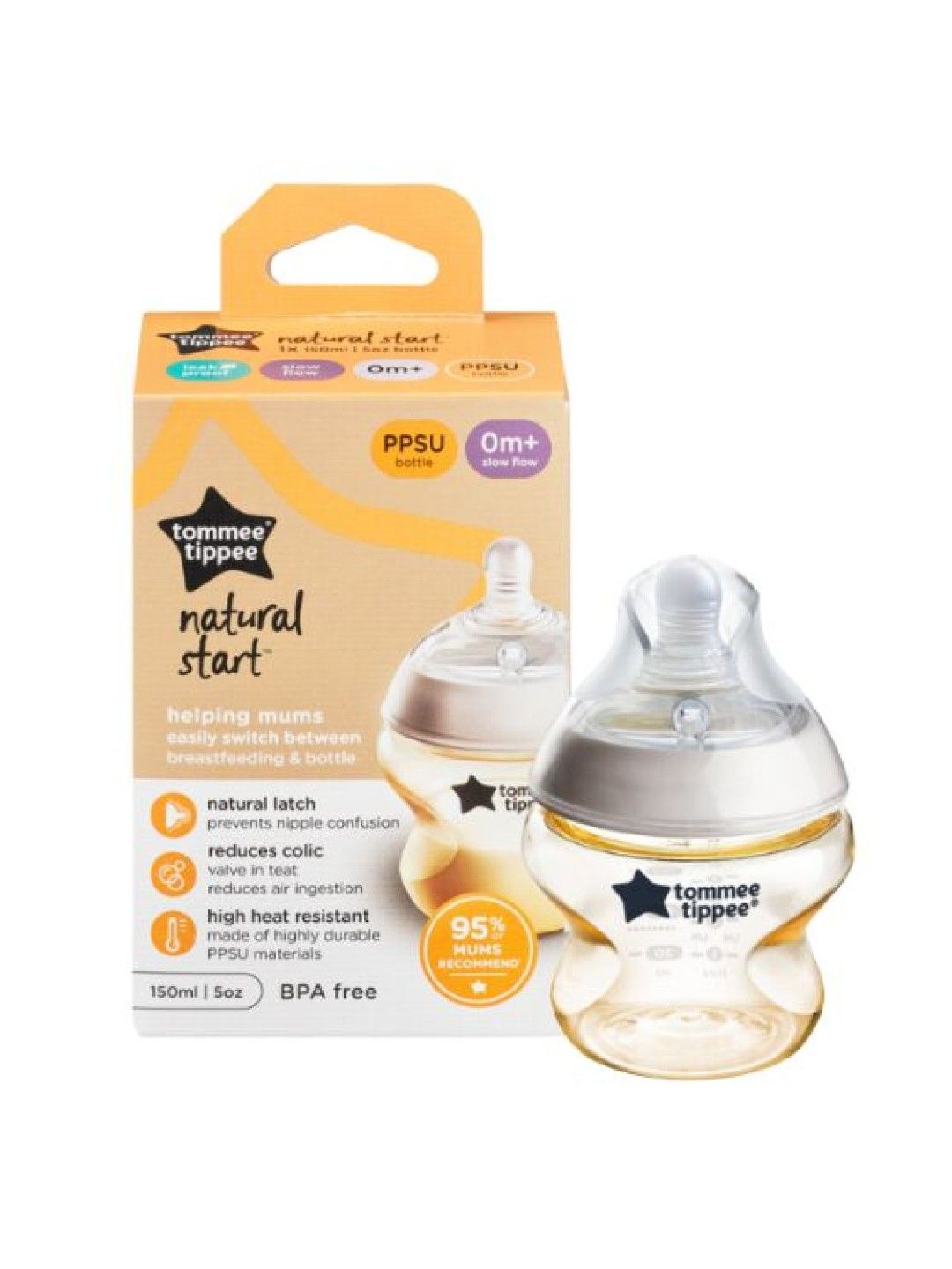 Tommee Tippee Natural Start PPSU Baby Bottle (5oz) - Slow Flow (No Color- Image 1)