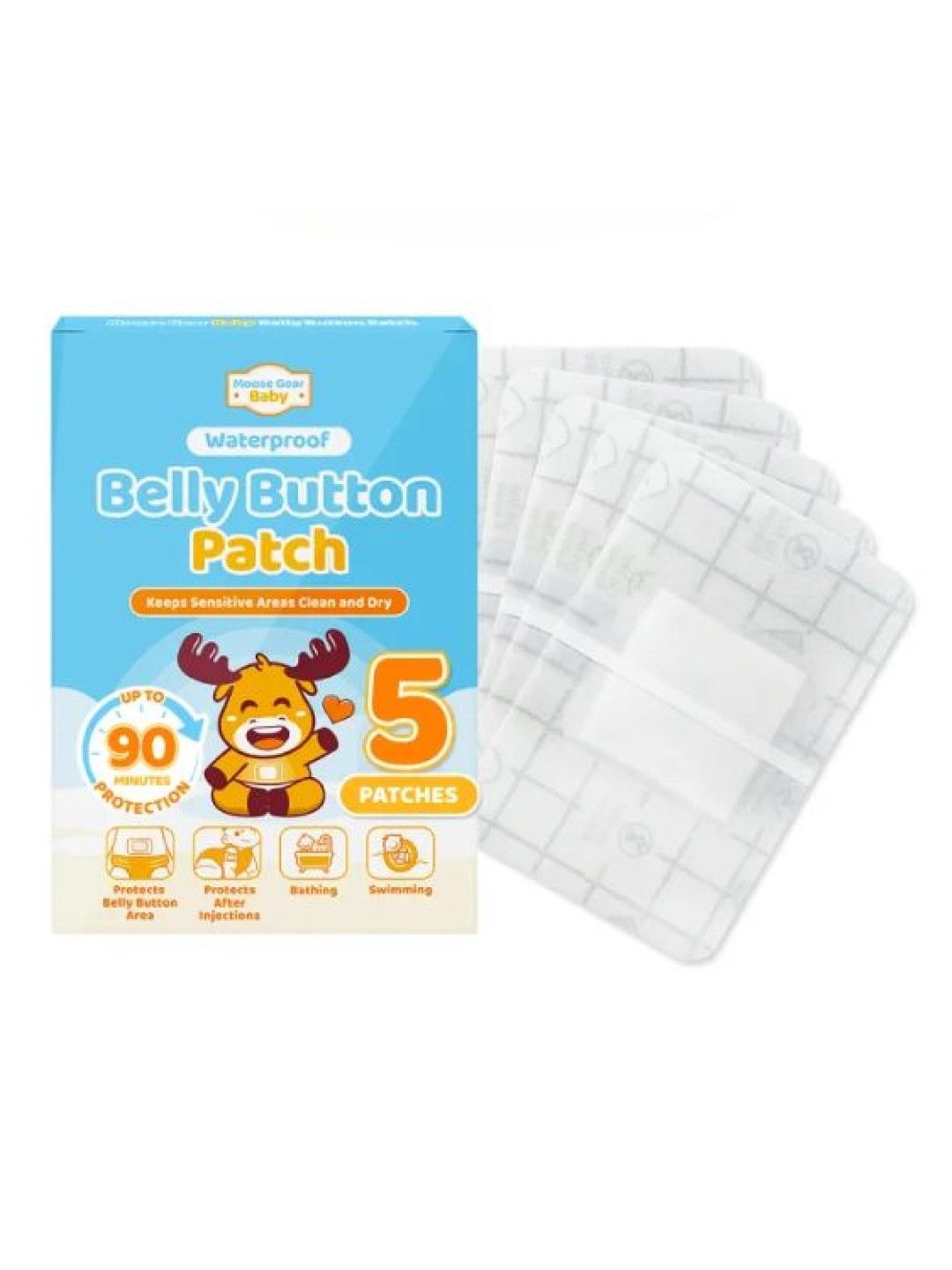 Moose Gear Baby Waterproof Belly Button Navel Patch (5 pcs) (No Color- Image 1)