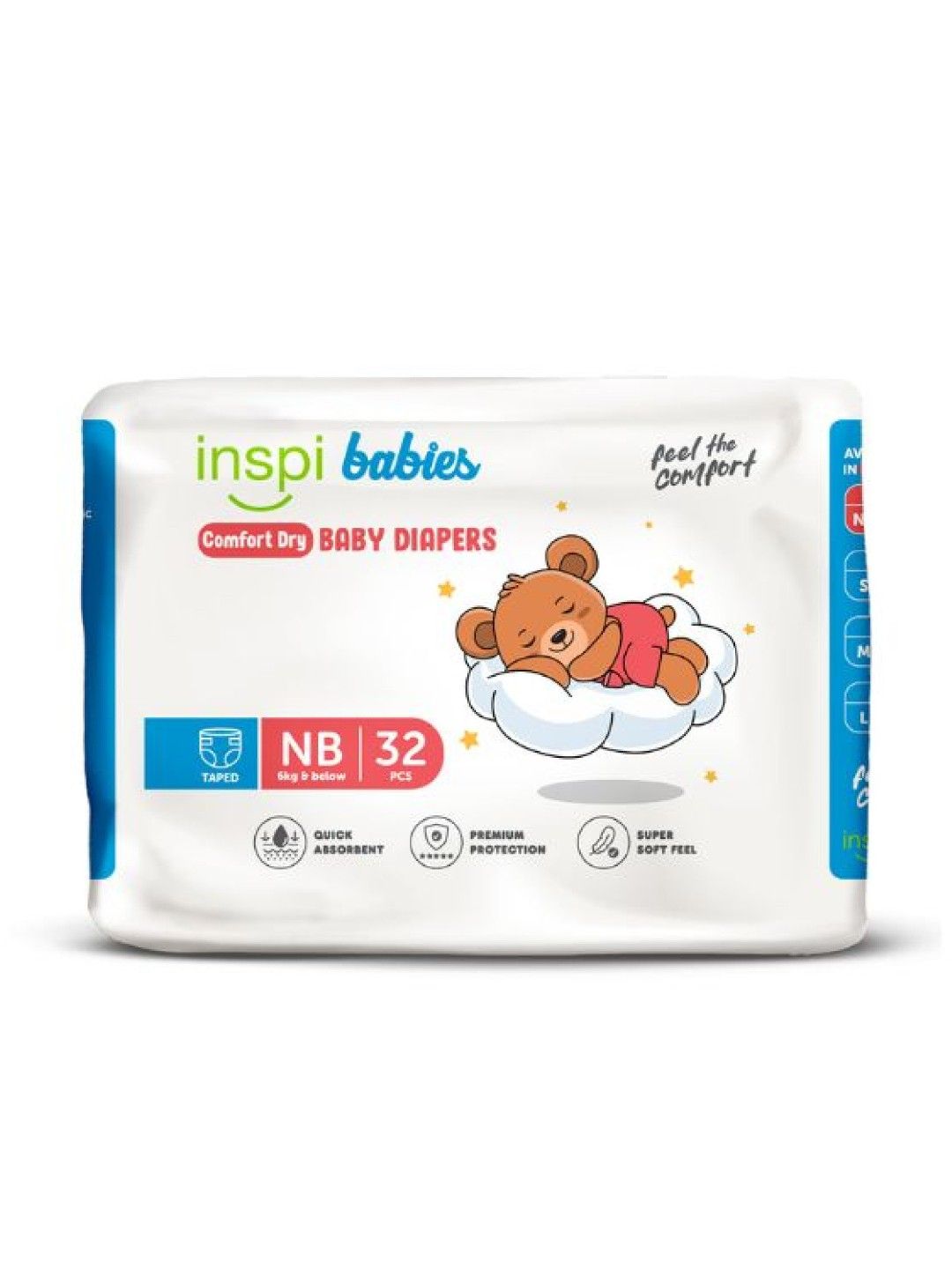 Inspi Babies Diaper Taped Newborn (32 pcs) (No Color- Image 1)