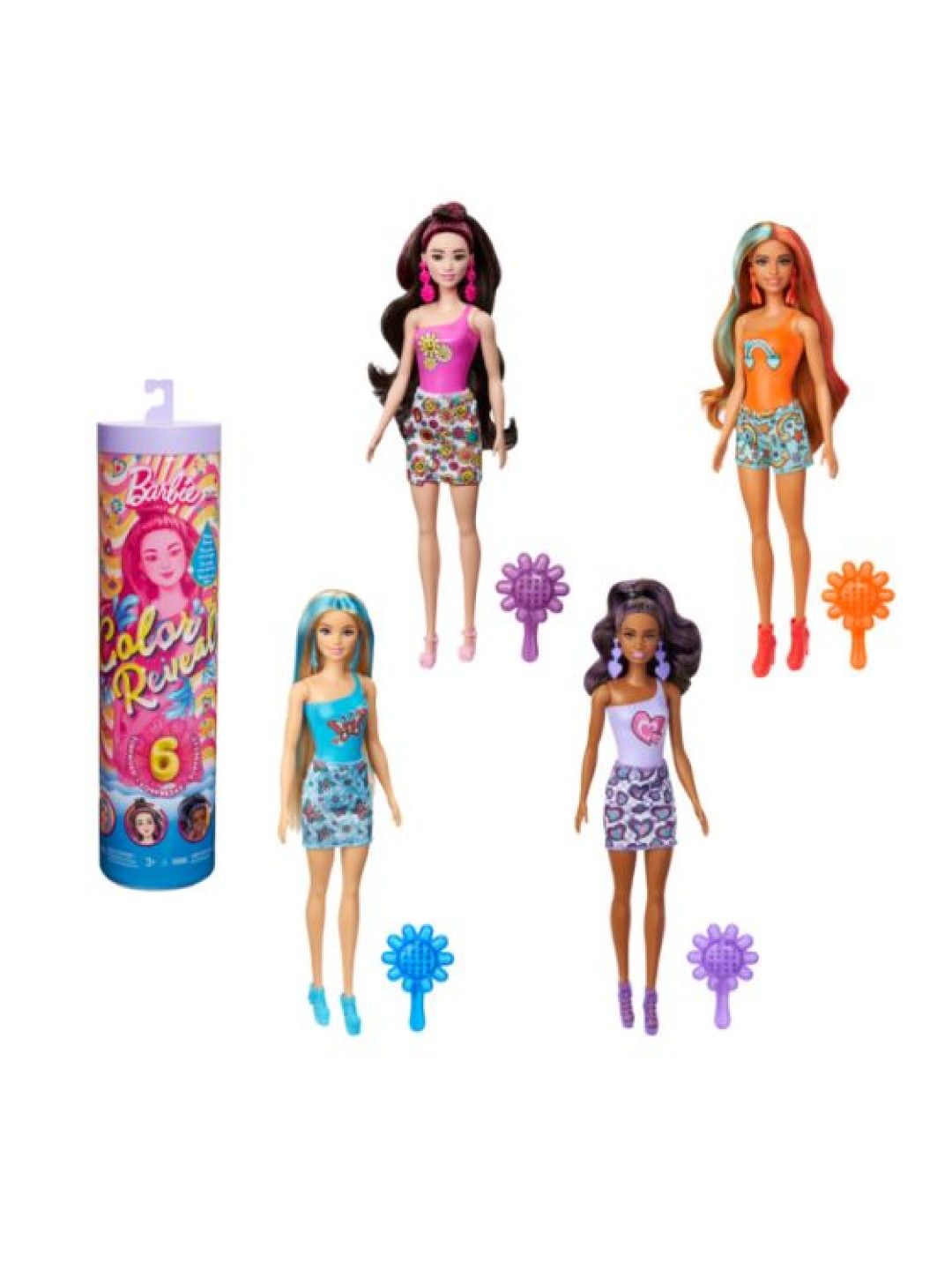Barbie Color Reveal Rainbow-inspired Series Doll & Accessories With 6 Surprises (No Color- Image 1)