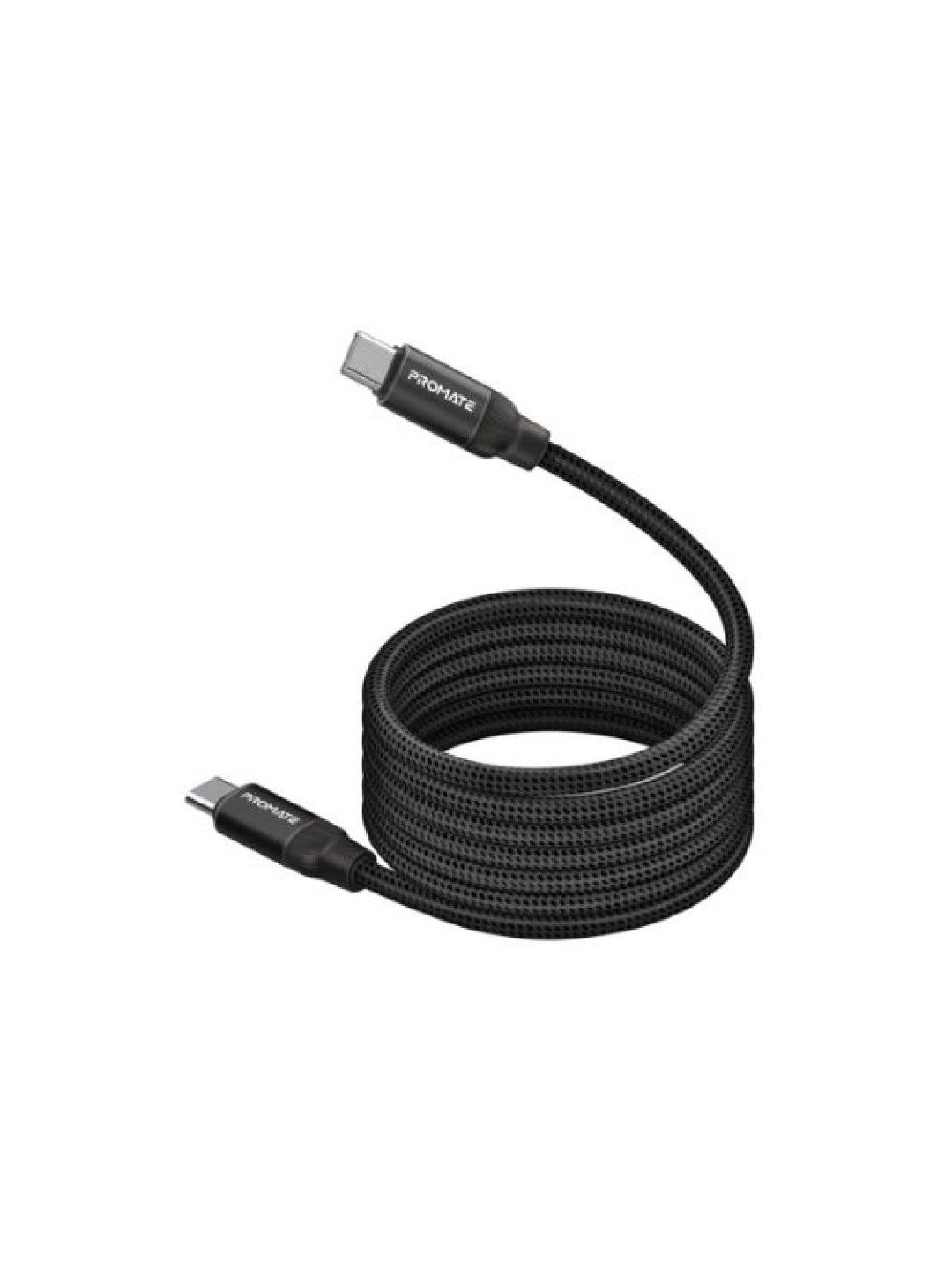 Promate SPRINGY 60W Power Delivery Self-Organizing Magnetic USB-C Cable (Black- Image 1)
