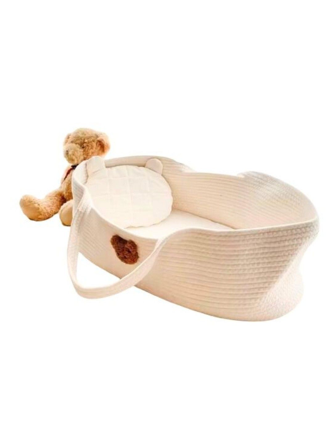 The Baby Basket Portable Bear Design Woven Moses Baby Basket