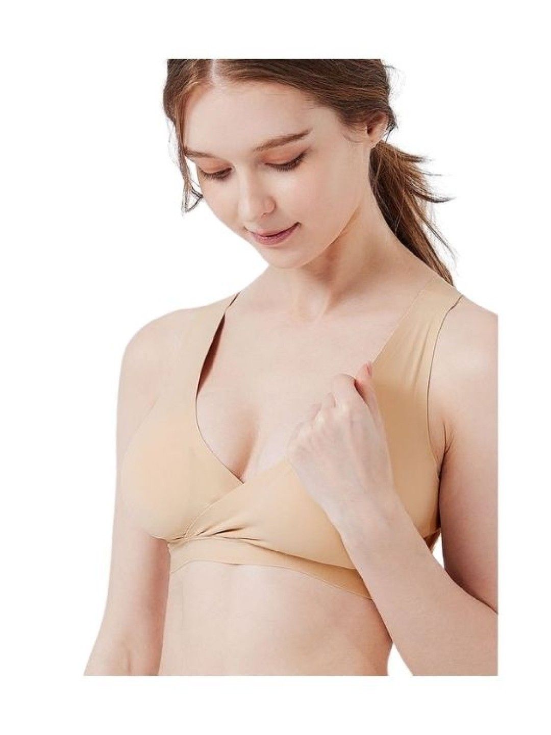Mamaway (CLEARANCE) Ultra Silky Crossover Sleeping & Nursing Bra - Nude (No Color- Image 1)
