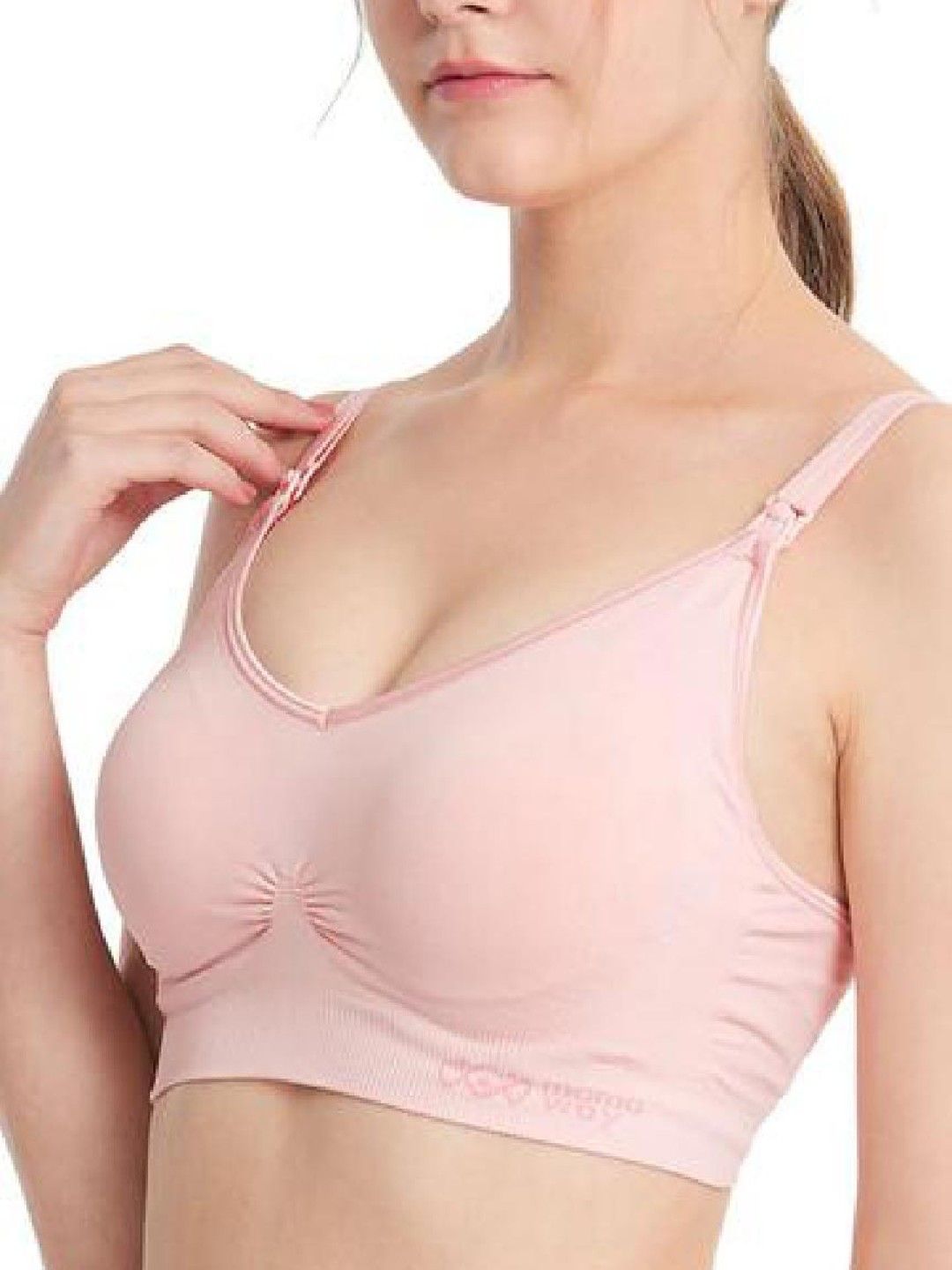 Mamaway (CLEARANCE) Ultralight Antibacterial Seamless Maternity Nursing Bra - Pink (No Color- Image 1)