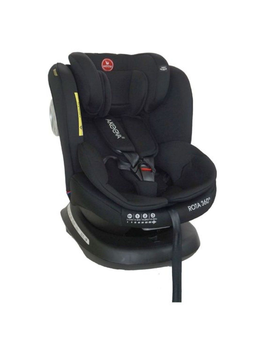 Akeeva 360 Rotate Isofix Carseat w/ Latch and Side Impact protection (Rota 360) - Black