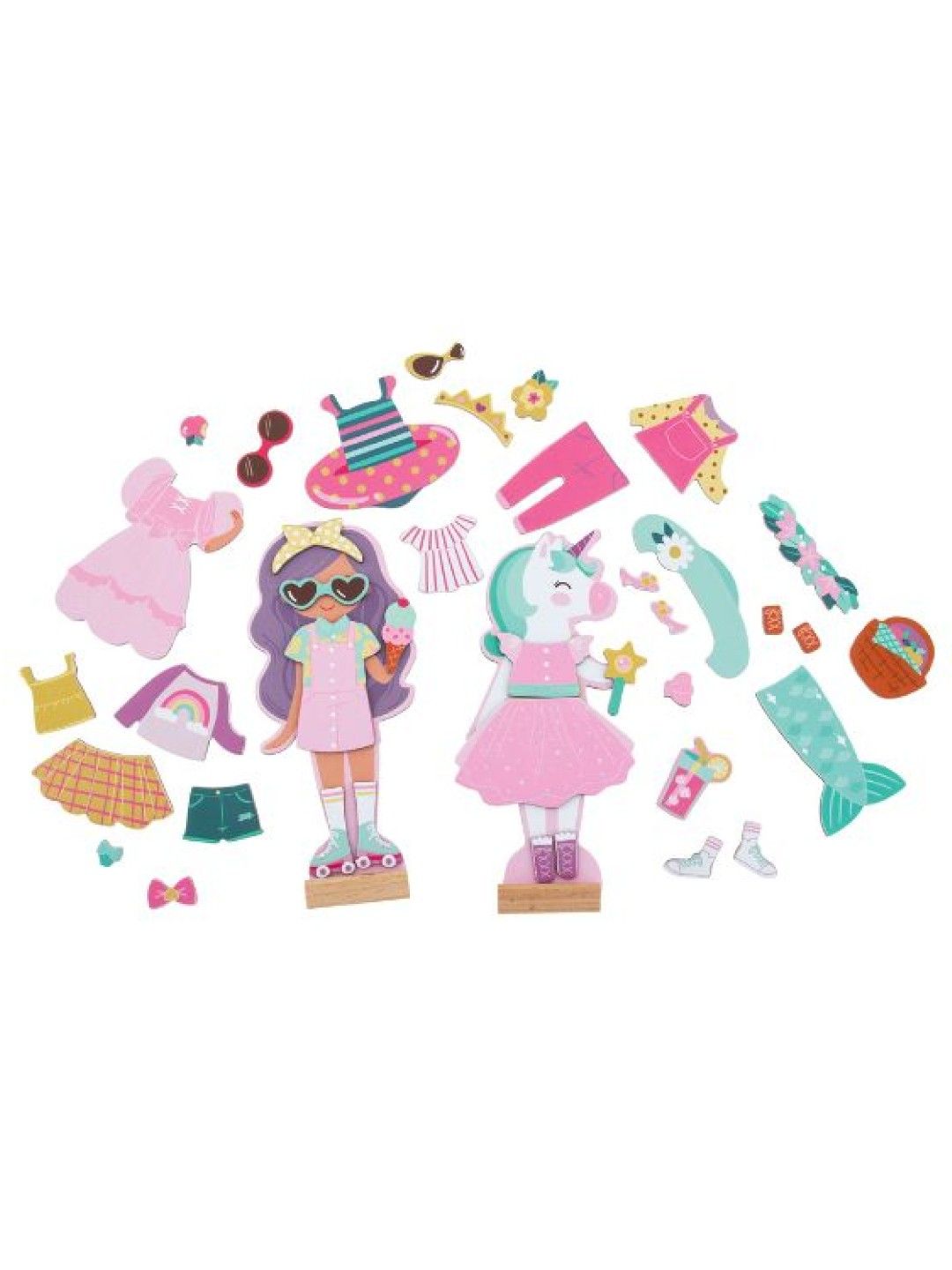 Stephen Joseph Magnetic Dress Up Dolls Box Set (Unicorn and Princess- Image 2)