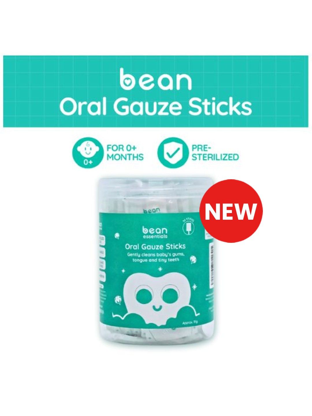 bean essentials Oral Gauze Sticks (30 pcs)