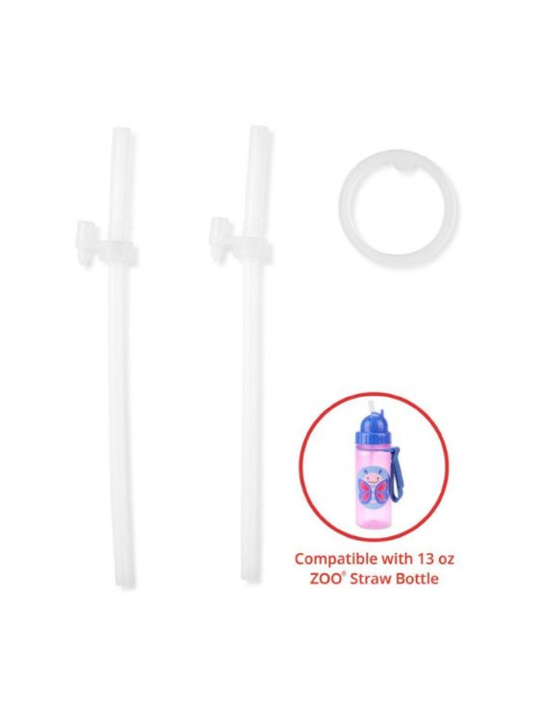 Skip Hop Zoo Straw Bottle (13oz) Extra Straws (2-Pack)