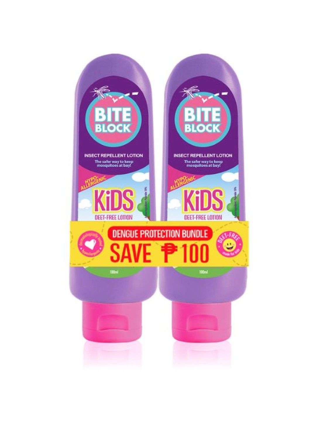 Bite Block Kids Insect Repellent Lotion (100ml) Bundle of 2