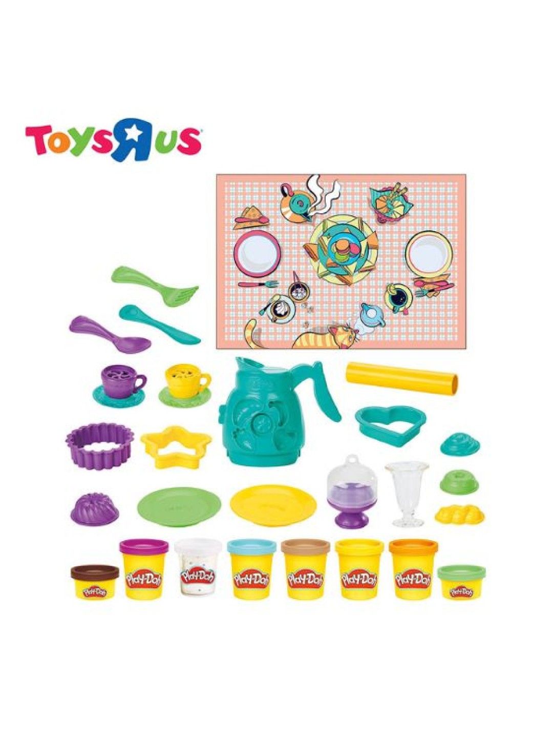 Toys R Us Play-Doh Kitchen Creations Coffee 'n Tea Party Playset (No Color- Image 3)