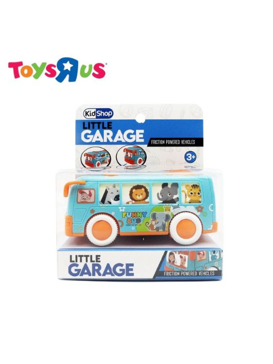 Toys R Us KidShop Little Garage Friction Car - Bus (Blue green- Image 1)
