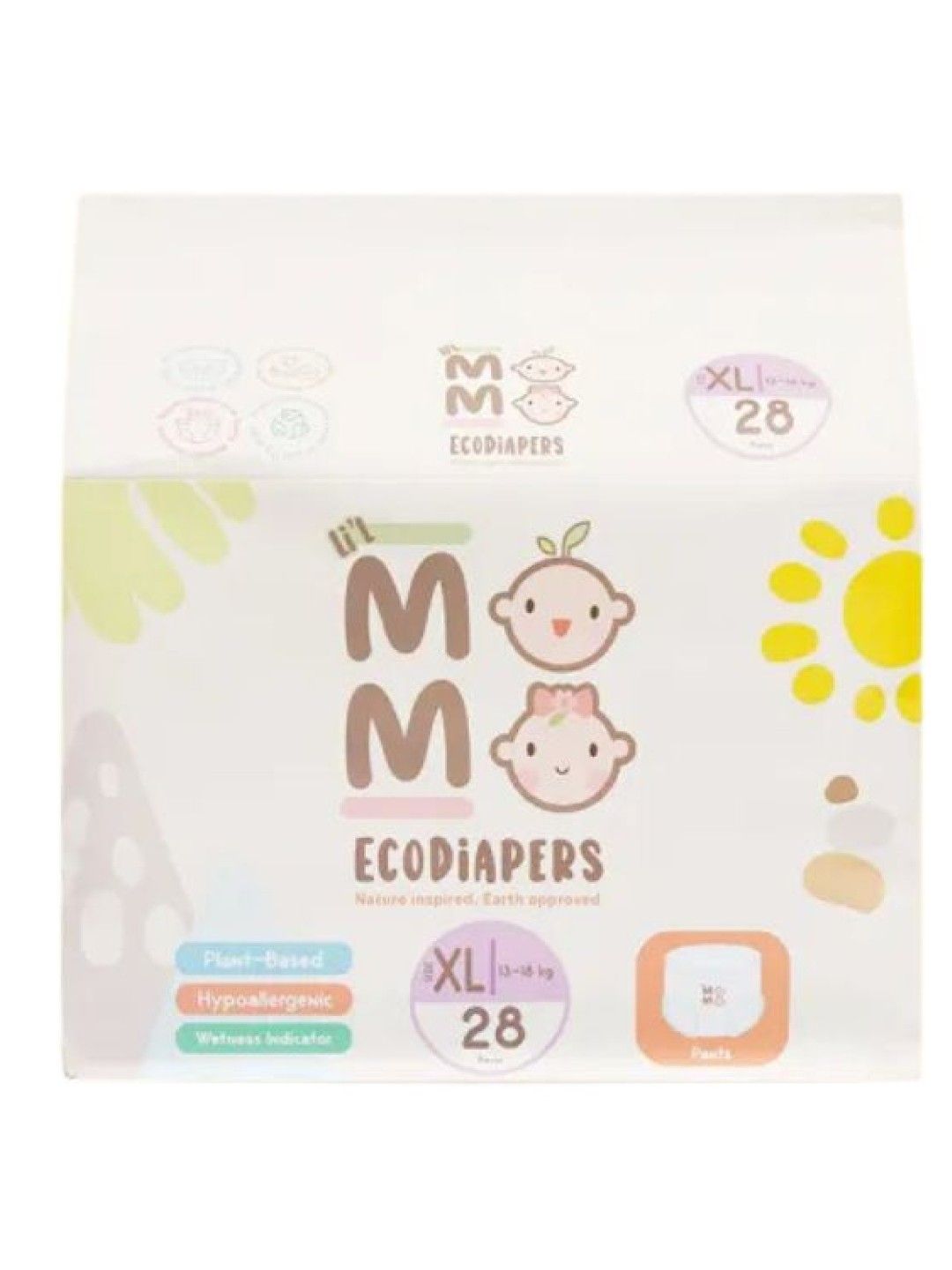 Li'l Momo Ecodiapers Biodegradable Eco-friendly Bamboo Diapers XL (28 pcs)