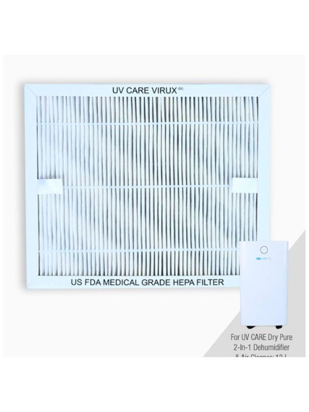 UV Care Filter Replacement HEPA for Dry Pure 2-in-1 Dehumidifier & AIr Cleaner: 12L (No Color- Image 1)