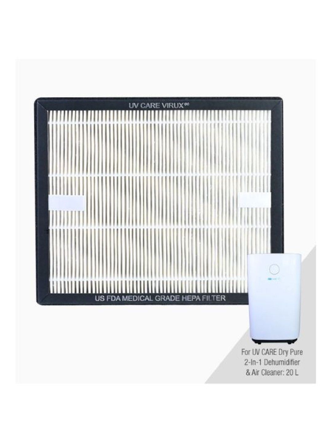 UV Care Filter Replacement HEPA for Dry Pure 2-in-1 Dehumidifier & AIr Cleaner: 20L (No Color- Image 1)