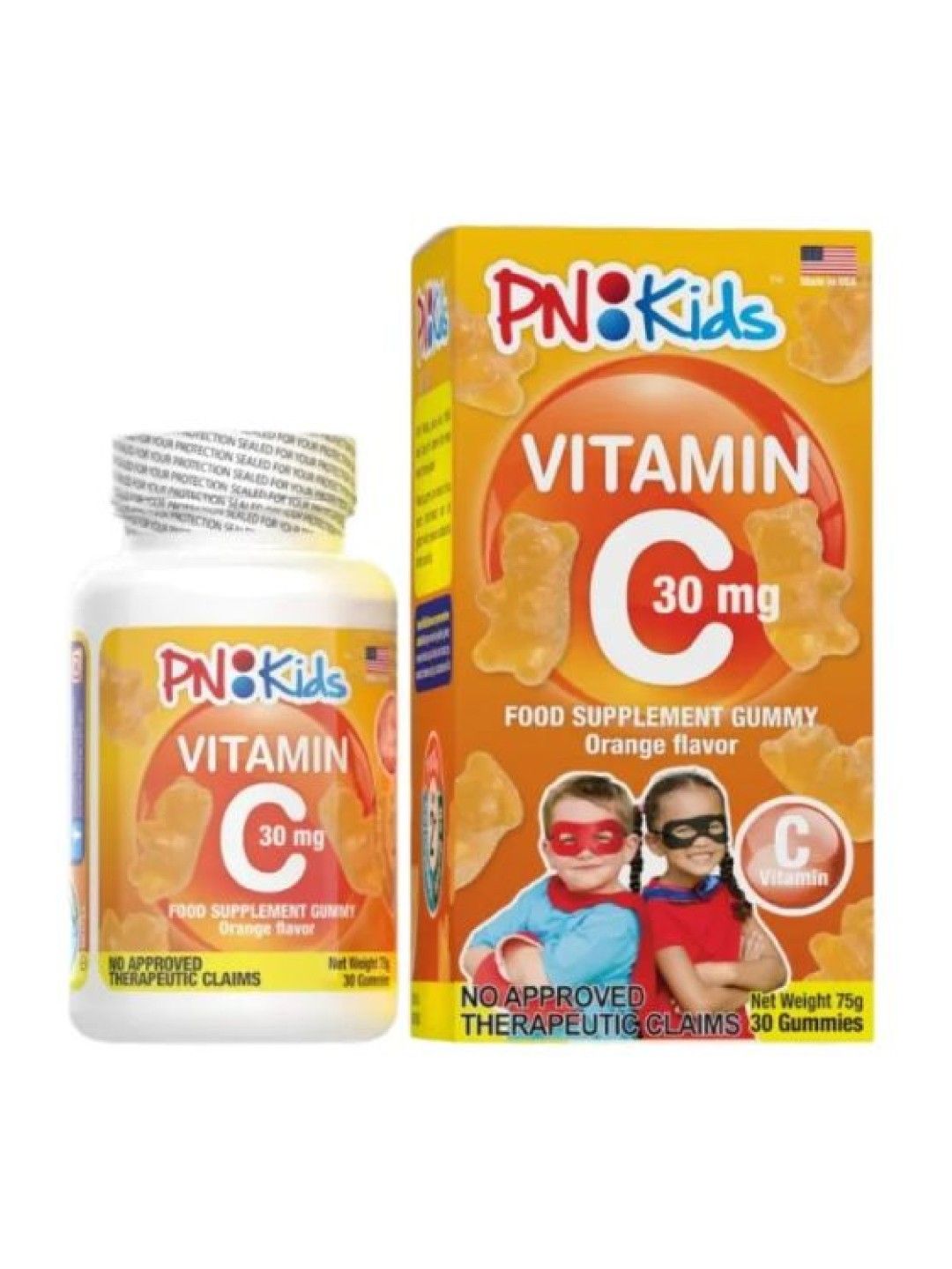 PNKids Vitamin C Food Supplement Gummy Orange Flavor 30s (75g)