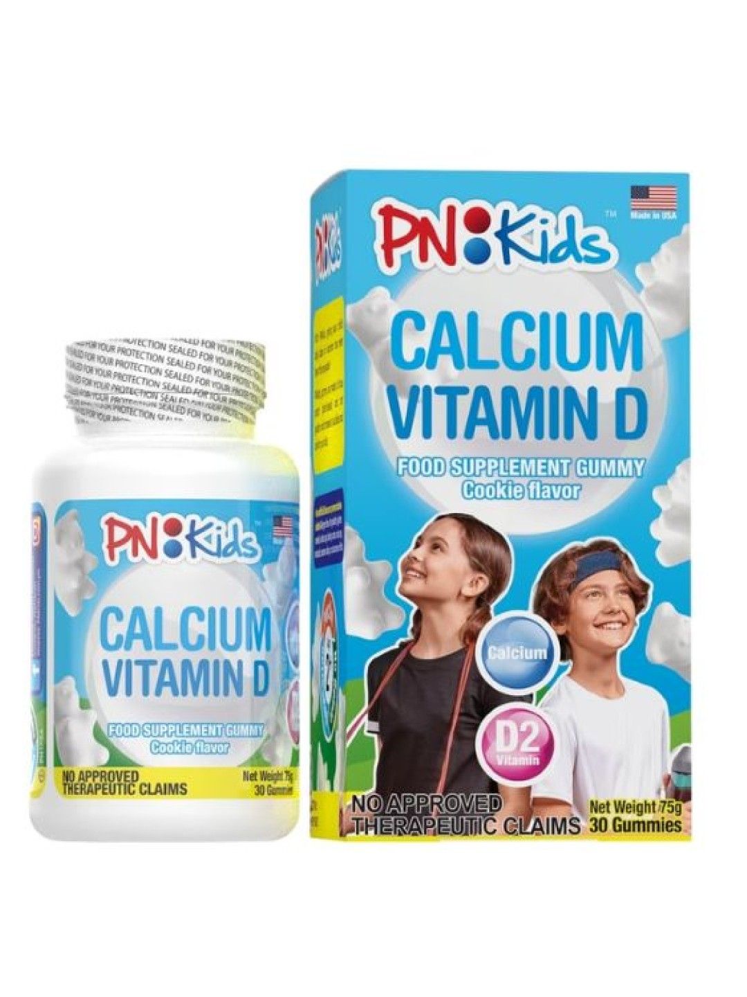 PNKids Calcium Vitamin D Food Supplement Gummy Cookie Flavor 30s (75g) (No Color- Image 1)