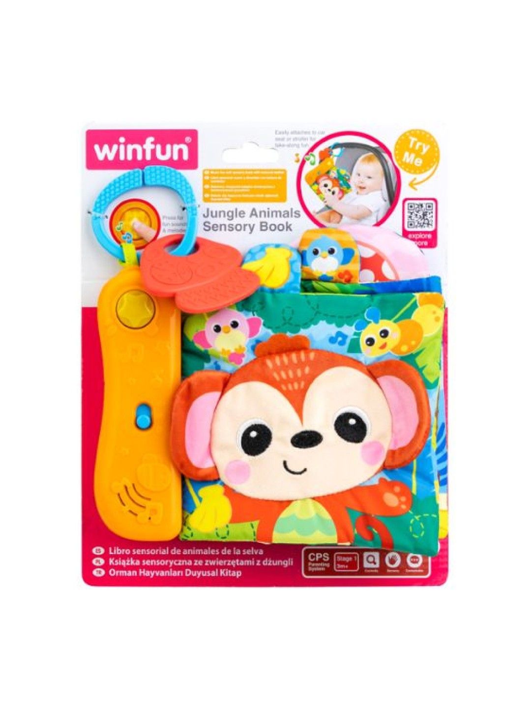 winfun Jungle Animals Sensory Book (No Color- Image 1)