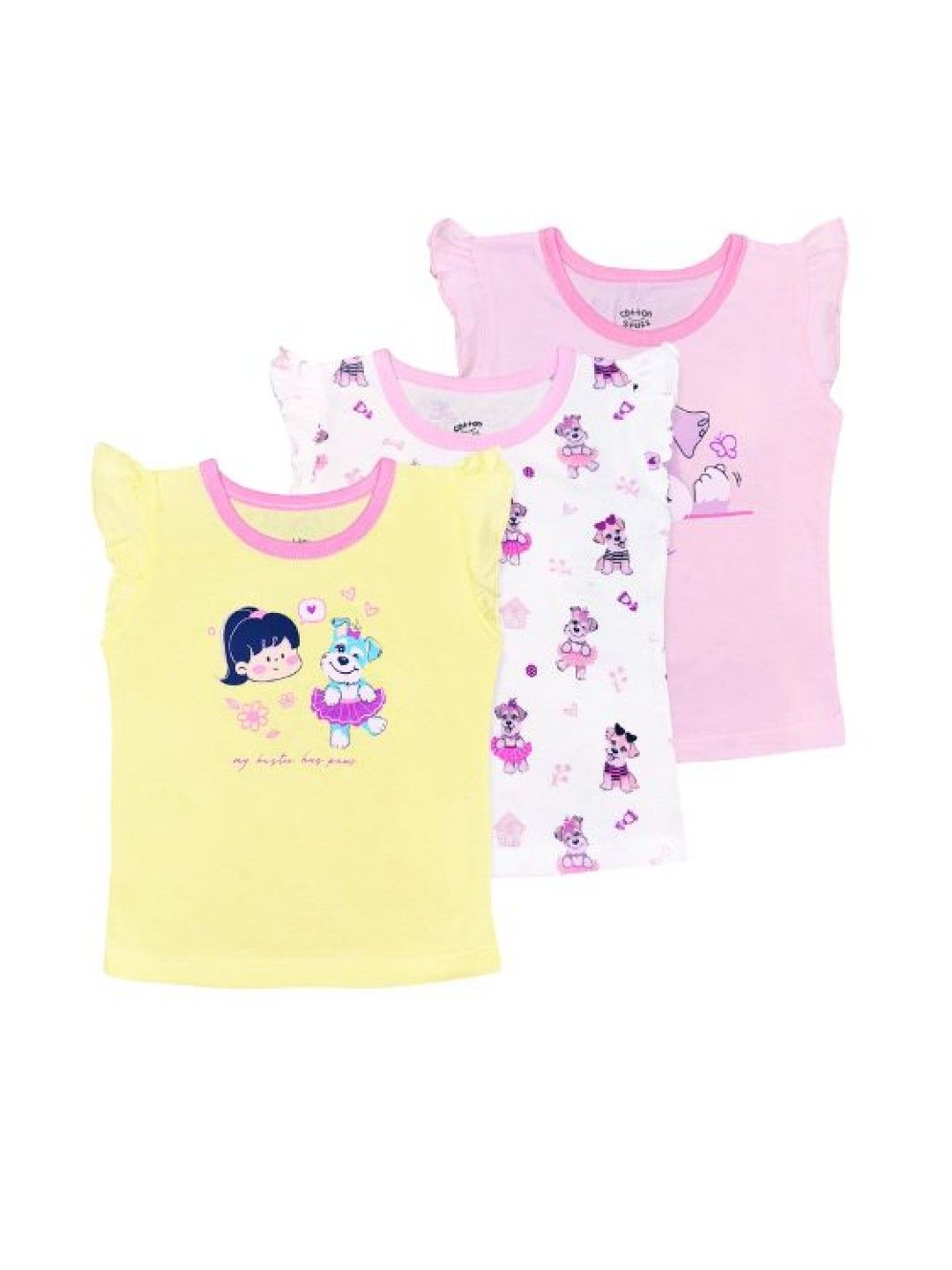 Cotton Stuff 3-piece Blouse with Ruffled Sleeves (Bestie- Girl) (No Color- Image 1)