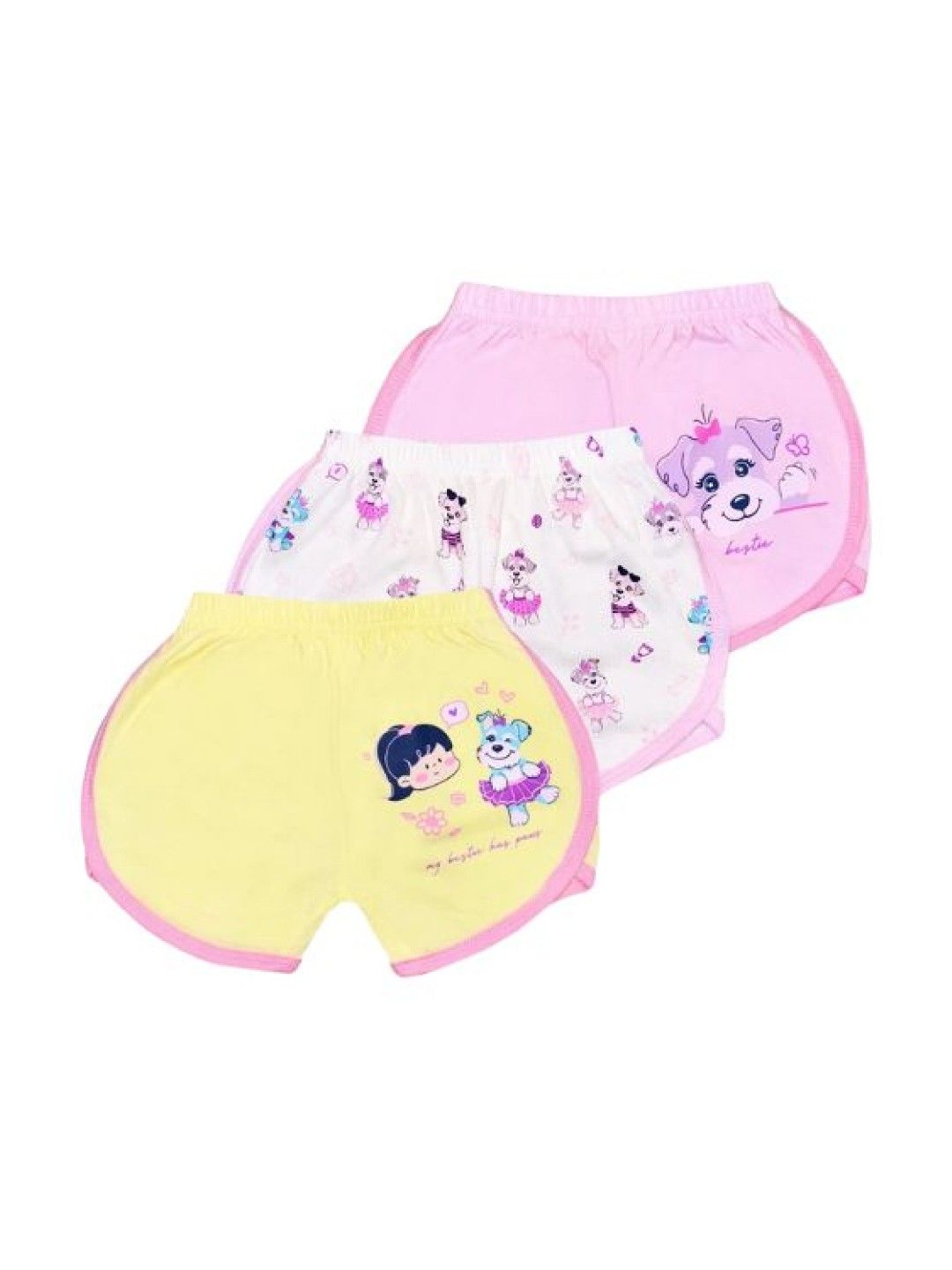 Cotton Stuff 3-piece Girly Shorts (Bestie- Girl) (No Color- Image 1)