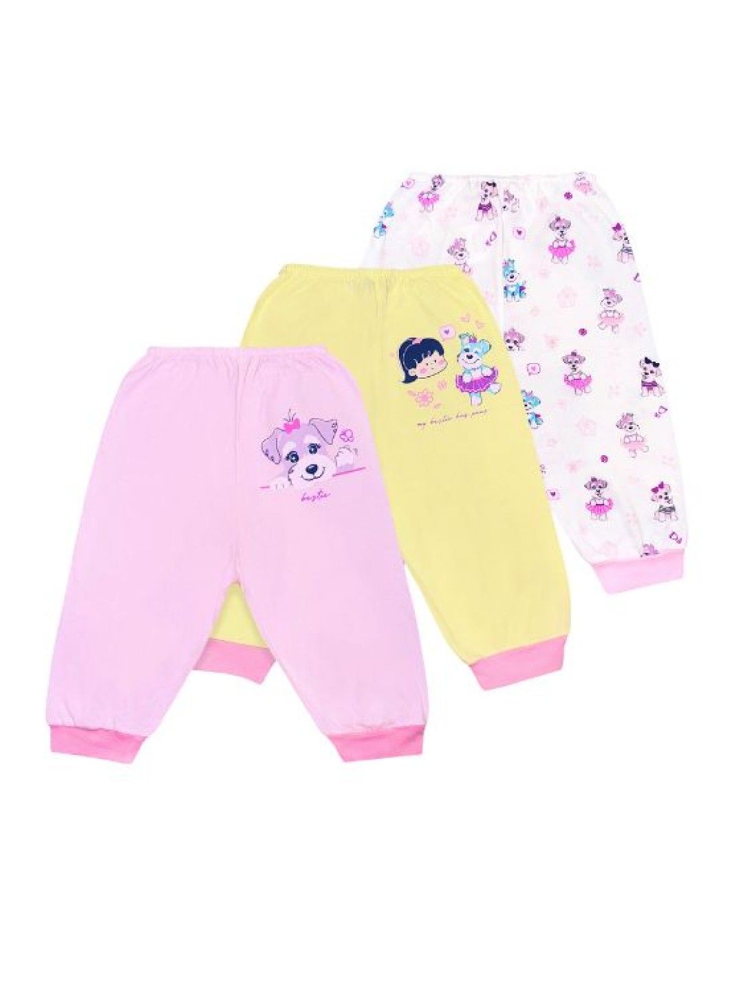 Cotton Stuff 3-piece Snap on Bib (Bestie- Girl) (No Color- Image 1)