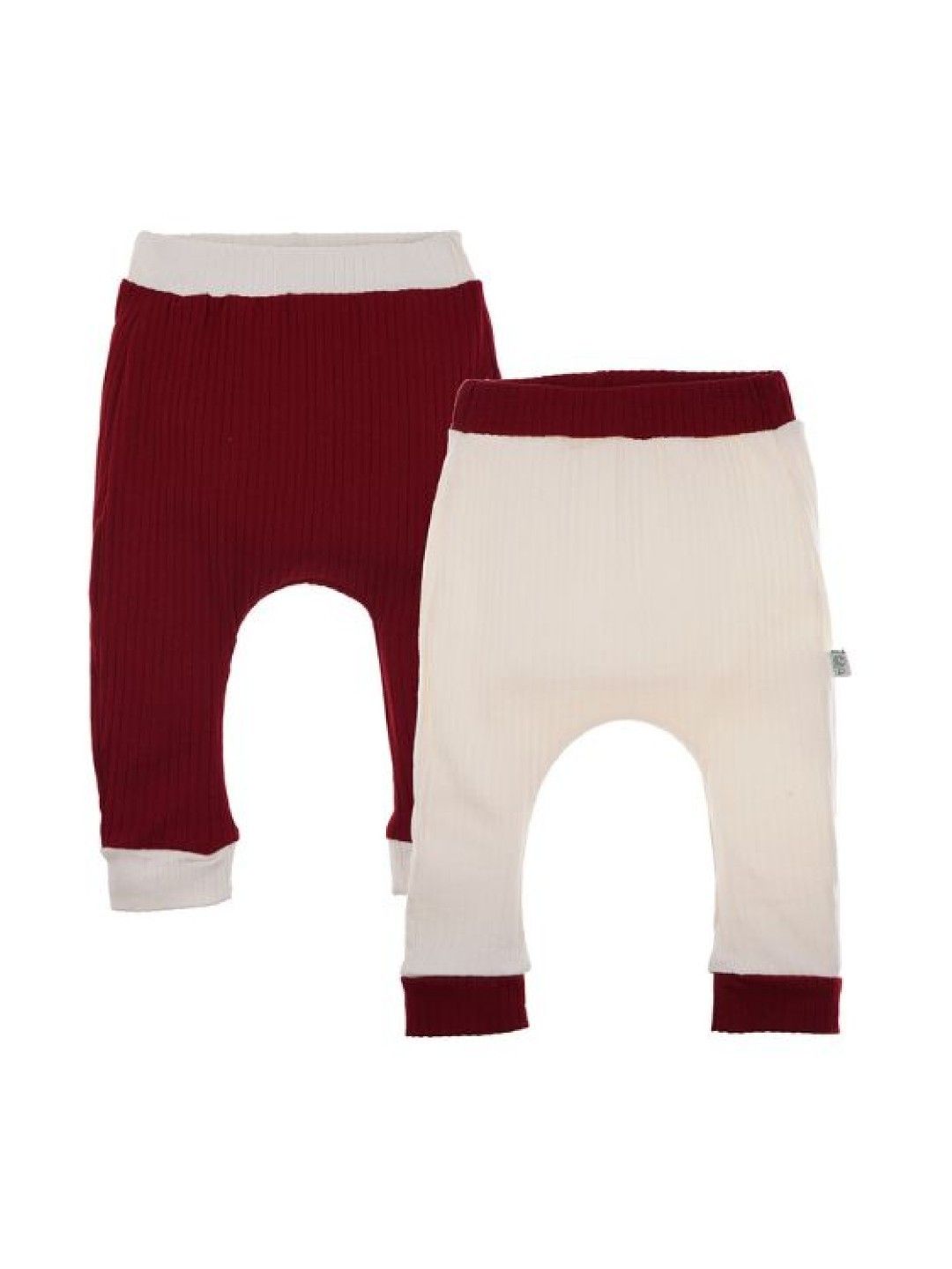 bean fashion Babycosy Organic Pants Set of 2 (Creamy White & Red- Image 1)