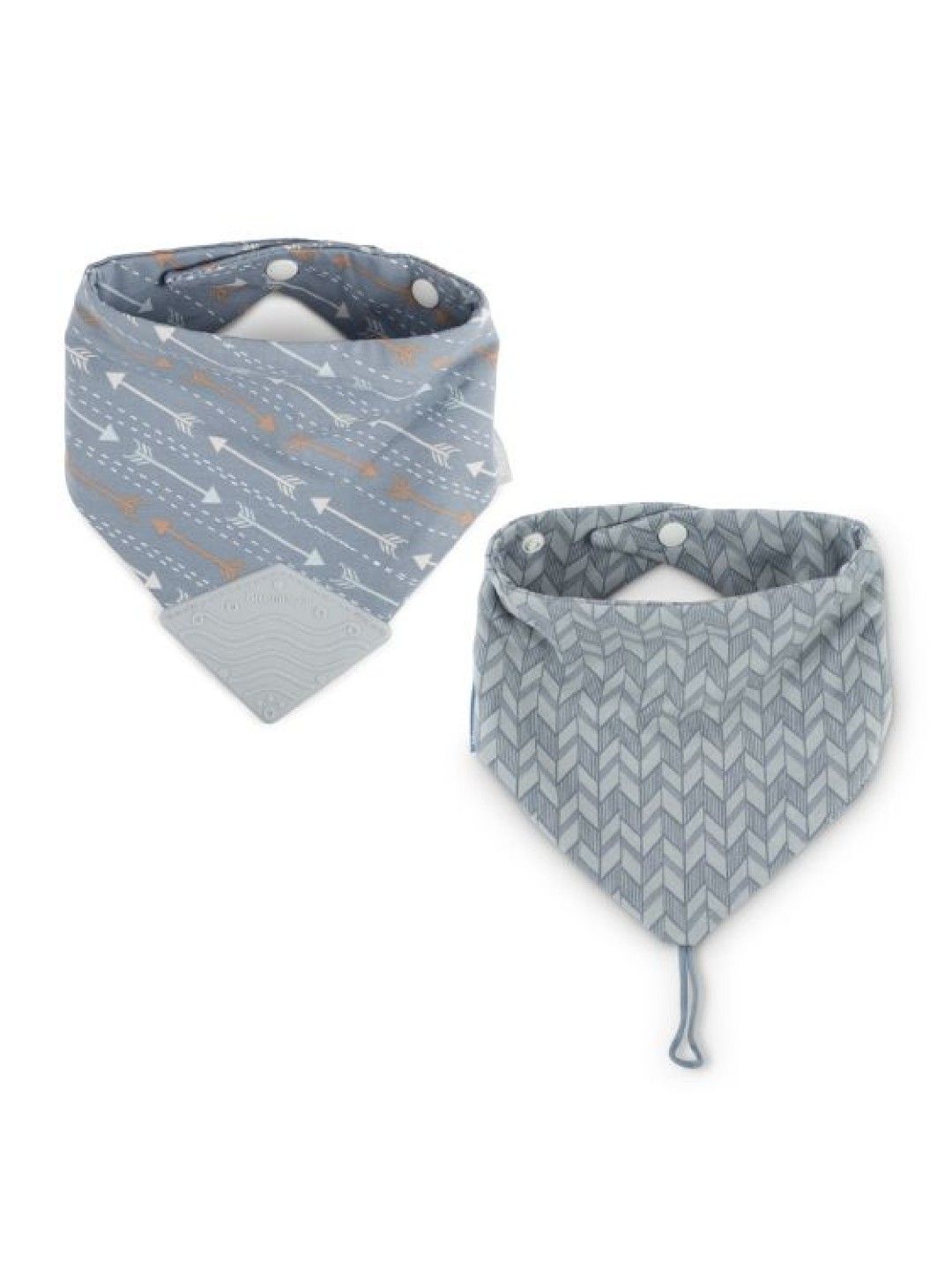BooginHead Bandana Teether & PaciGrip Bib 2-Pack (Blue Arrows- Image 1)