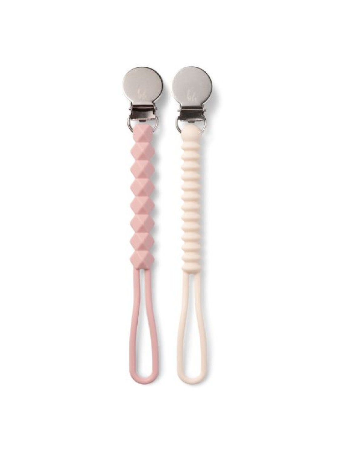 BooginHead PaciGrip Silicone Pacifier Clip 2-Pack (Dusty Rose- Image 1)