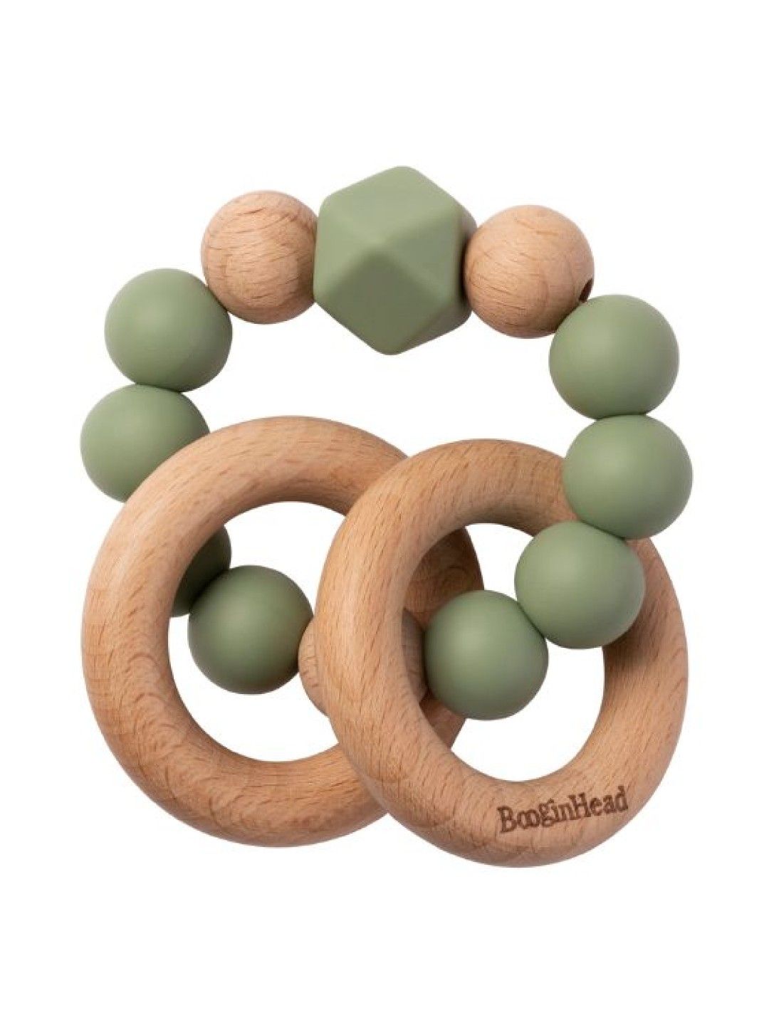 BooginHead Beaded Silicone & Wood Teething Rings