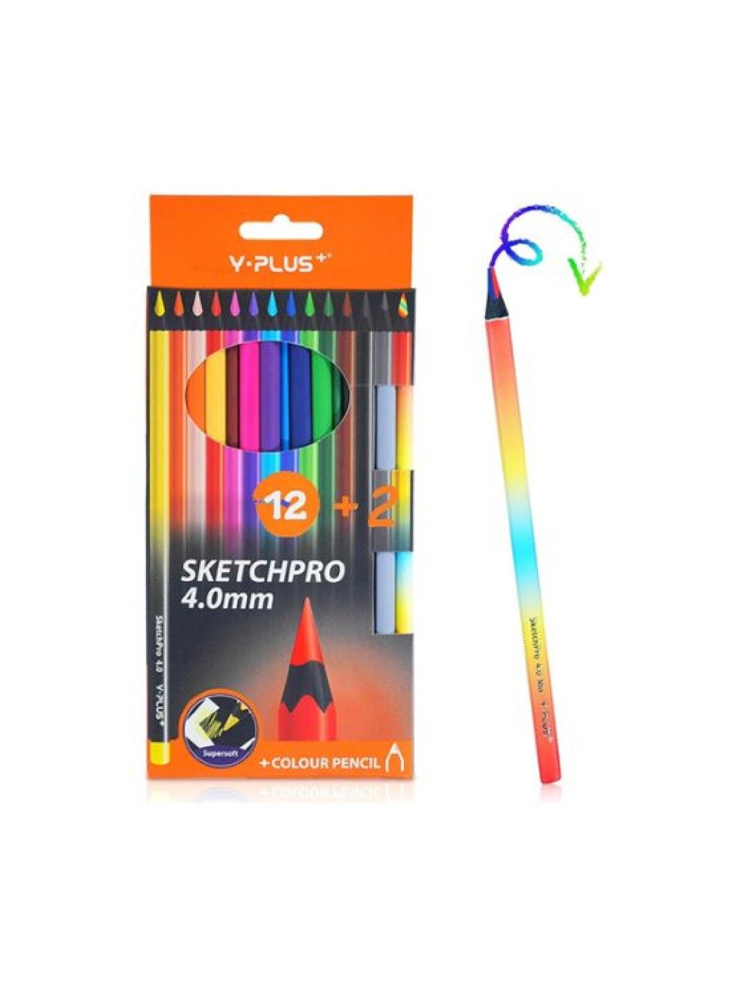 Y-PLUS+ 12+2 SketchPro 4.0mm Color Pencil (No Color- Image 1)