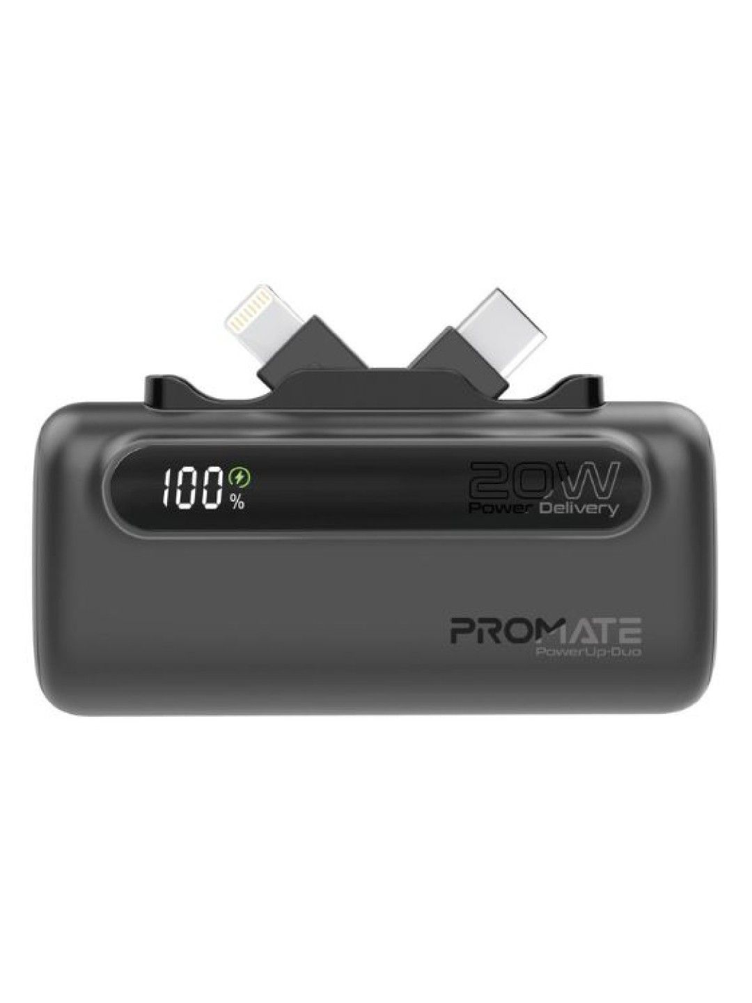 Promate POWERUP-DUO 5000mAh Ultra-Compact fast charging Power Bank (Black- Image 1)