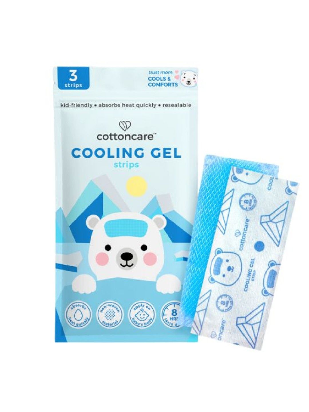 Cotton Central™ Cottoncare Cooling Gel Strips (3 strips) (No Color- Image 1)