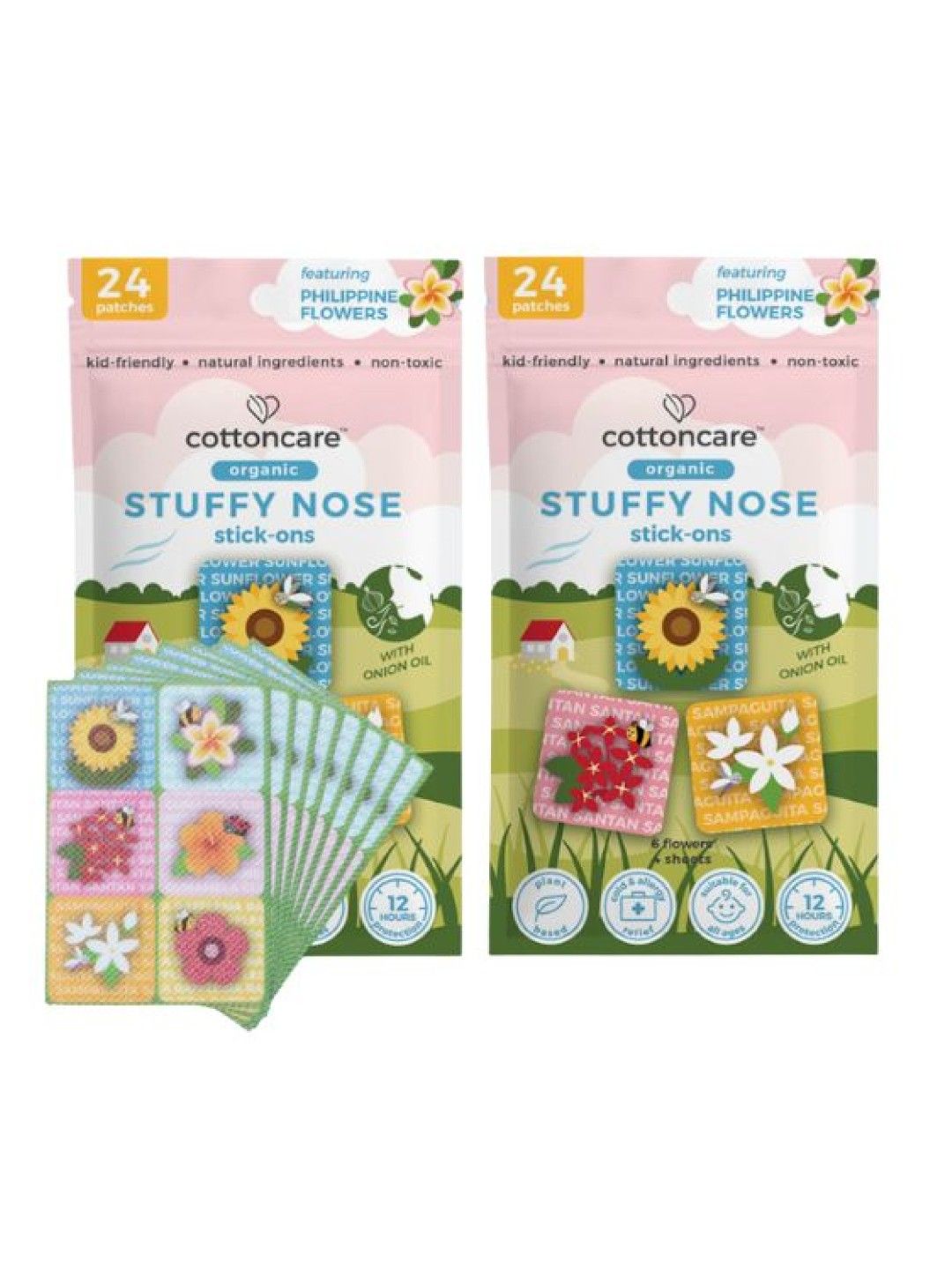 Cotton Central™ Cottoncare Organic Stuffy Nose Stick-Ons 2 Pack (48 patches) (No Color- Image 1)