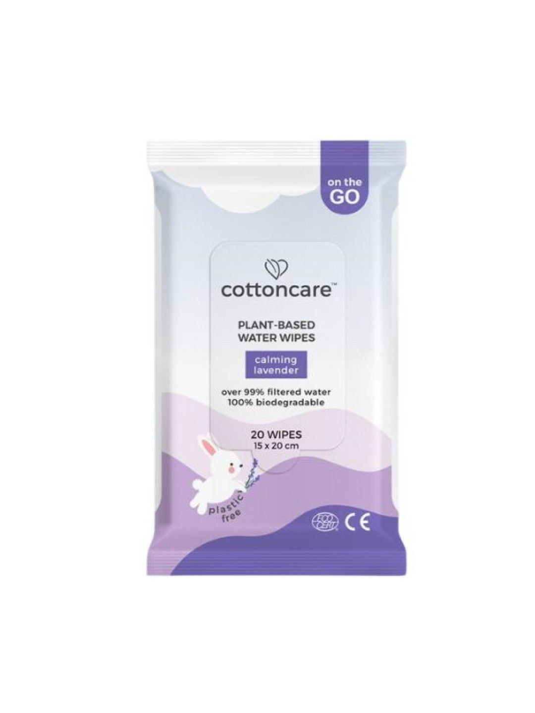 Cotton Central™ Cottoncare Plant-Based Water Wipes - Calming Lavender (20s) (No Color- Image 1)