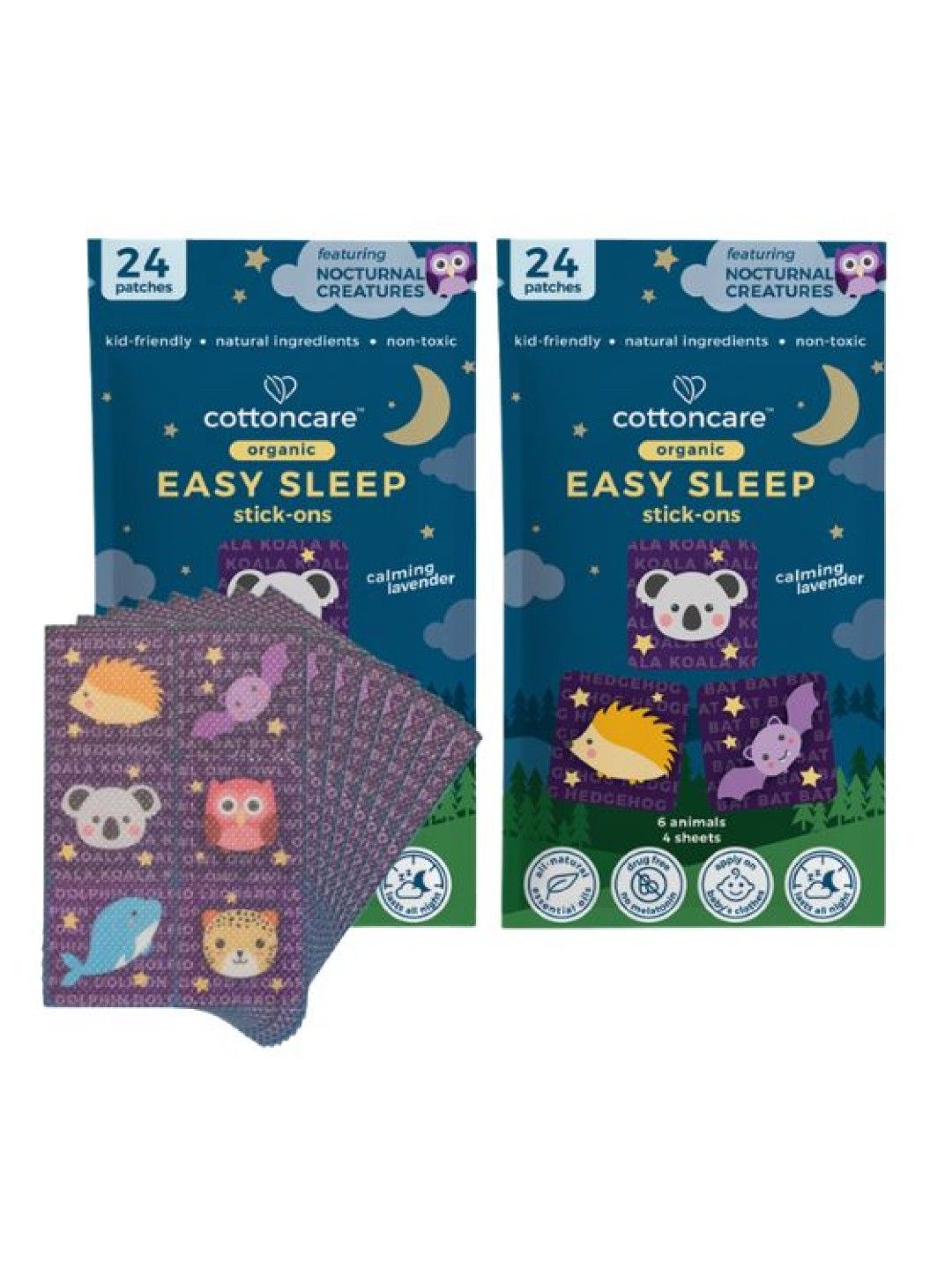 Cotton Central™ Cottoncare Organic Easy Sleep Stick-Ons - Calming Lavender 2 Pack (48 patches) (No Color- Image 1)