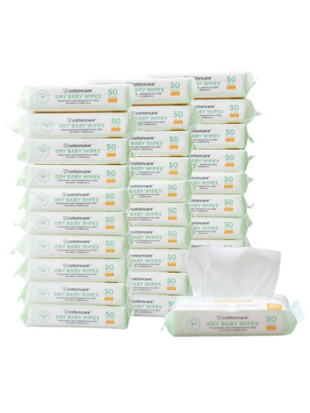Cotton Central™ Cottoncare Organic Cotton Dry Baby Wipes - 30 Pack (1500s) (No Color- Image 1)