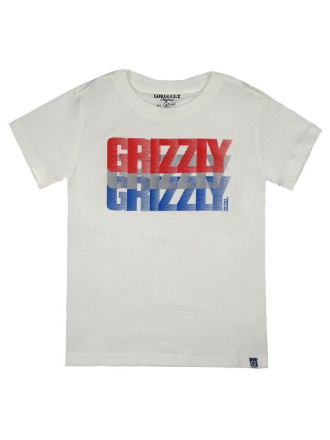 Grizzly Boys Round Neck Short Sleeve Tees With Print (White- Image 1)