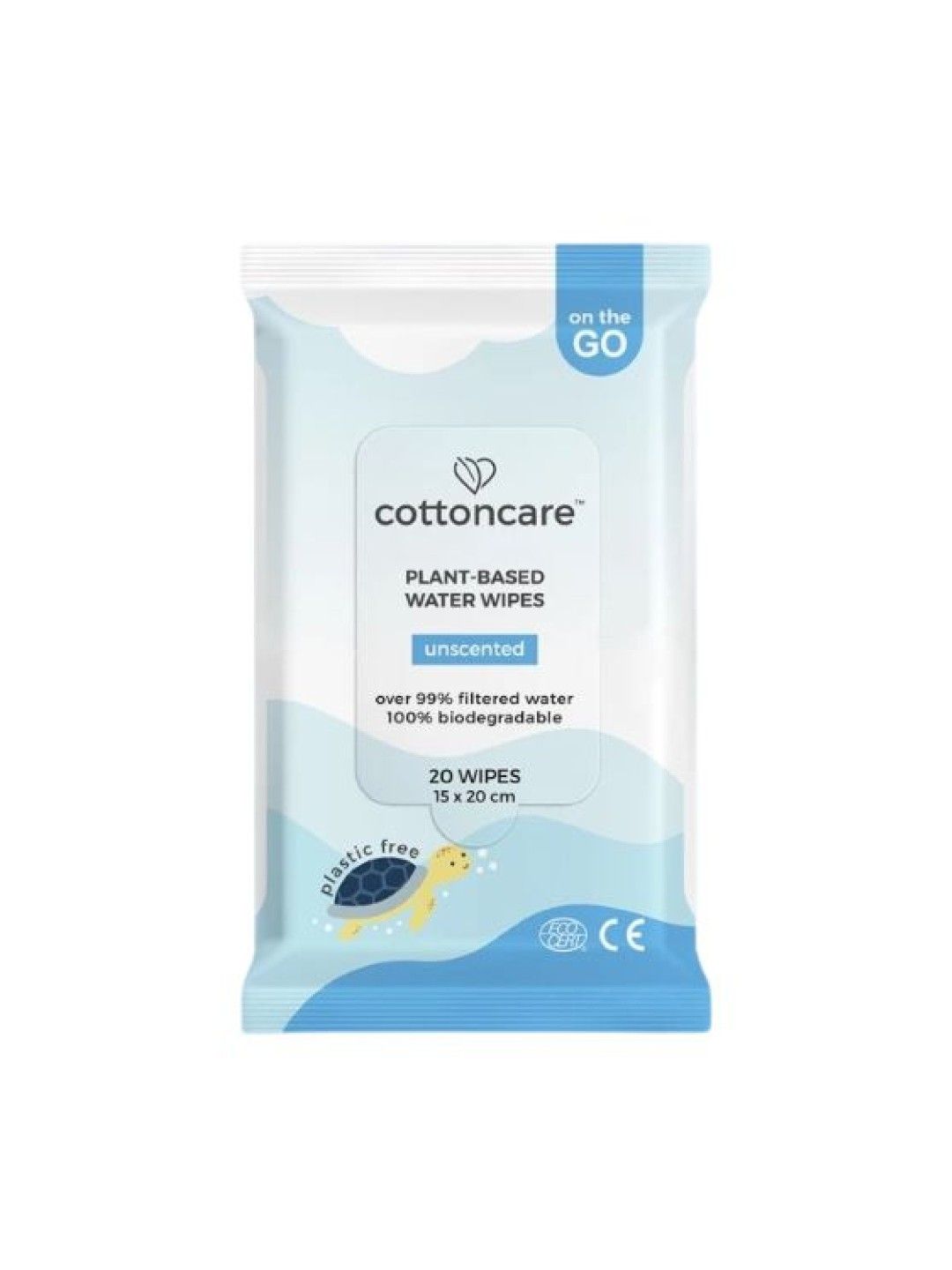 Cotton Central™ Cottoncare™ Organic Plastic-Free Baby Water Wipes (20s) (No Color- Image 1)