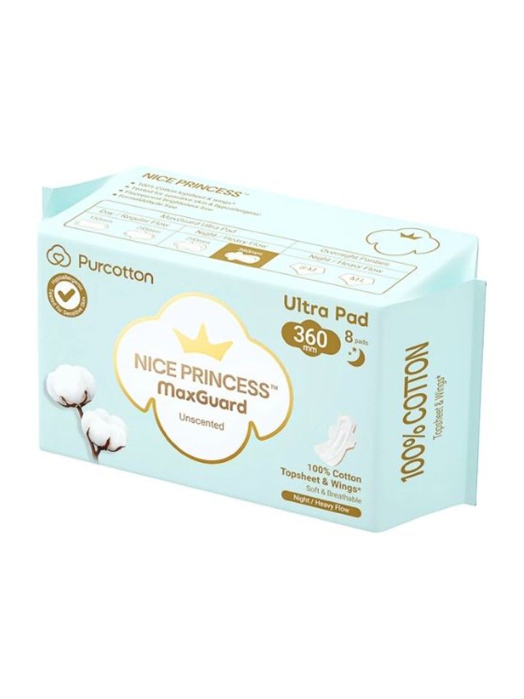 Purcotton MaxGuard Unscented Ultra Pads (8pcs) (No Color- Image 1)