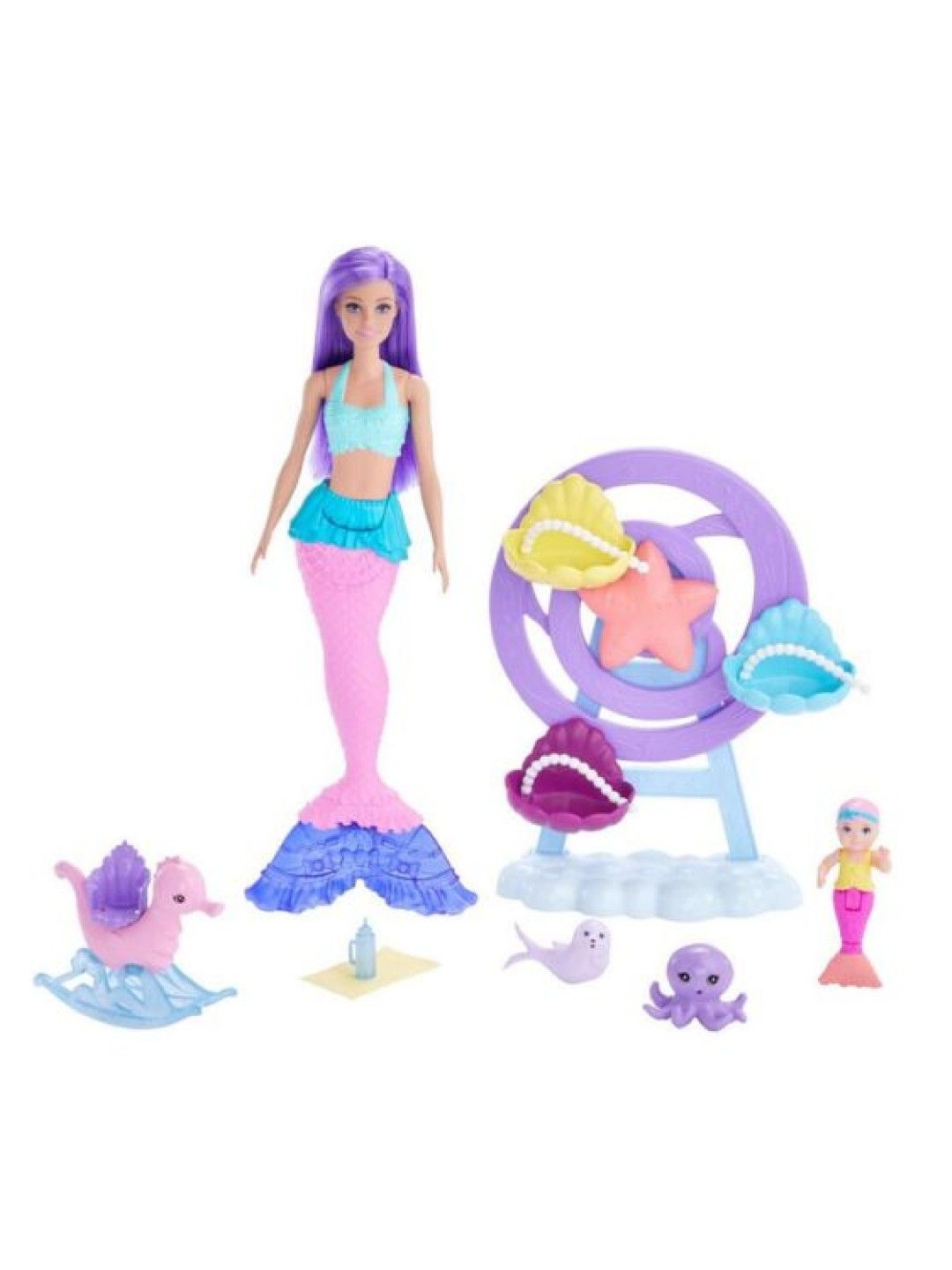Barbie Mermaid Doll Nurturing Playset With Merbaby, Octopus And Seal (No Color- Image 1)